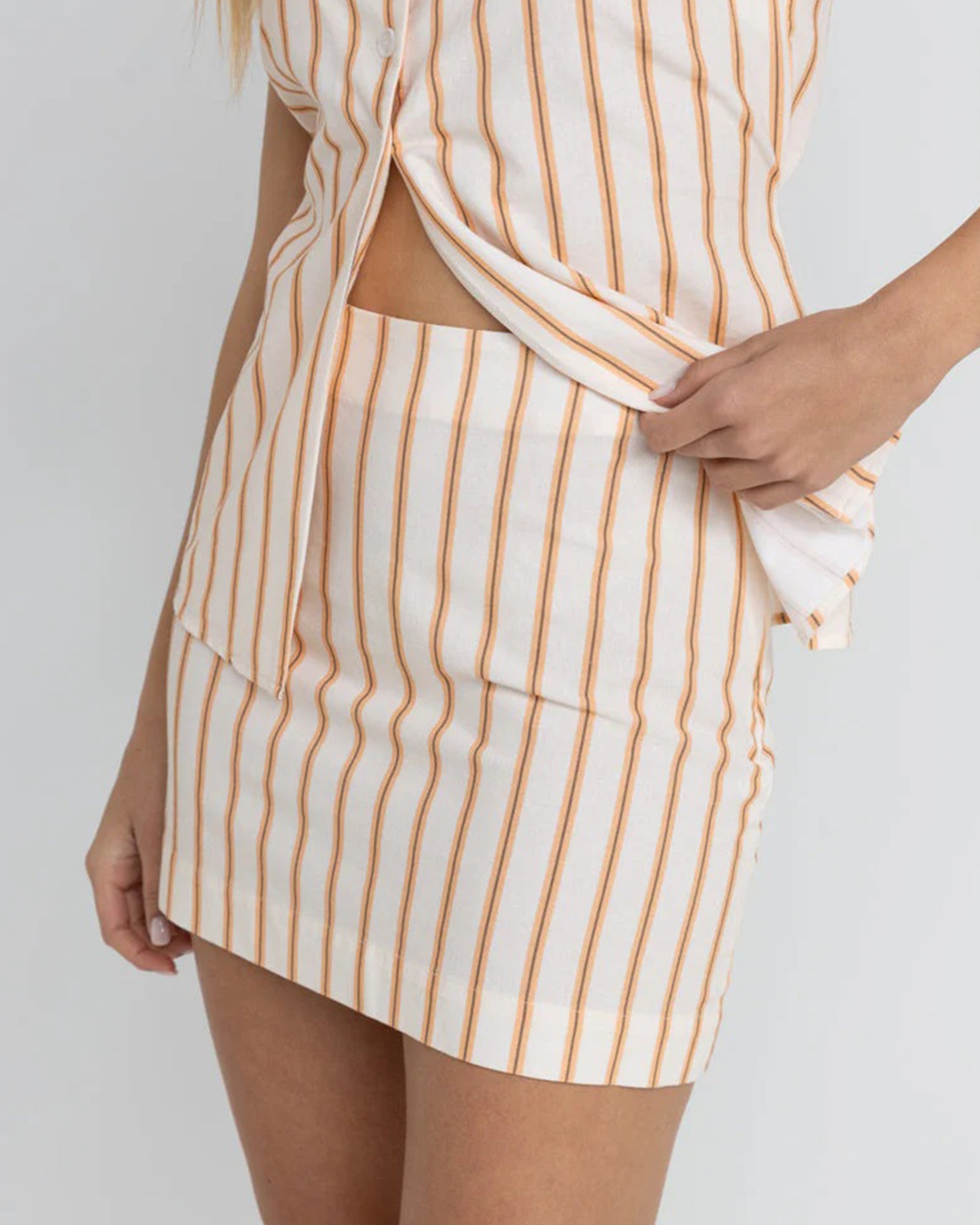 Rhythm Women's Tide Stripe Mini Skirt - Natural