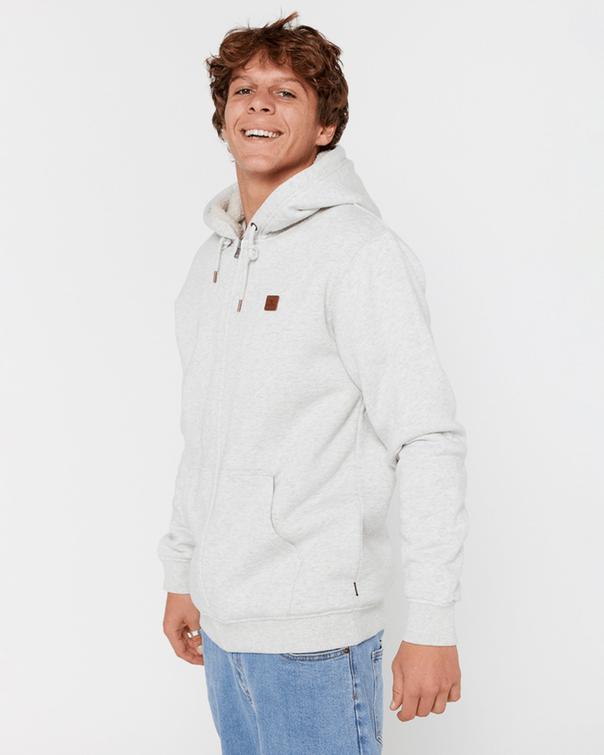 Rip Curl Icons Lined Fleece - Light Grey Marle