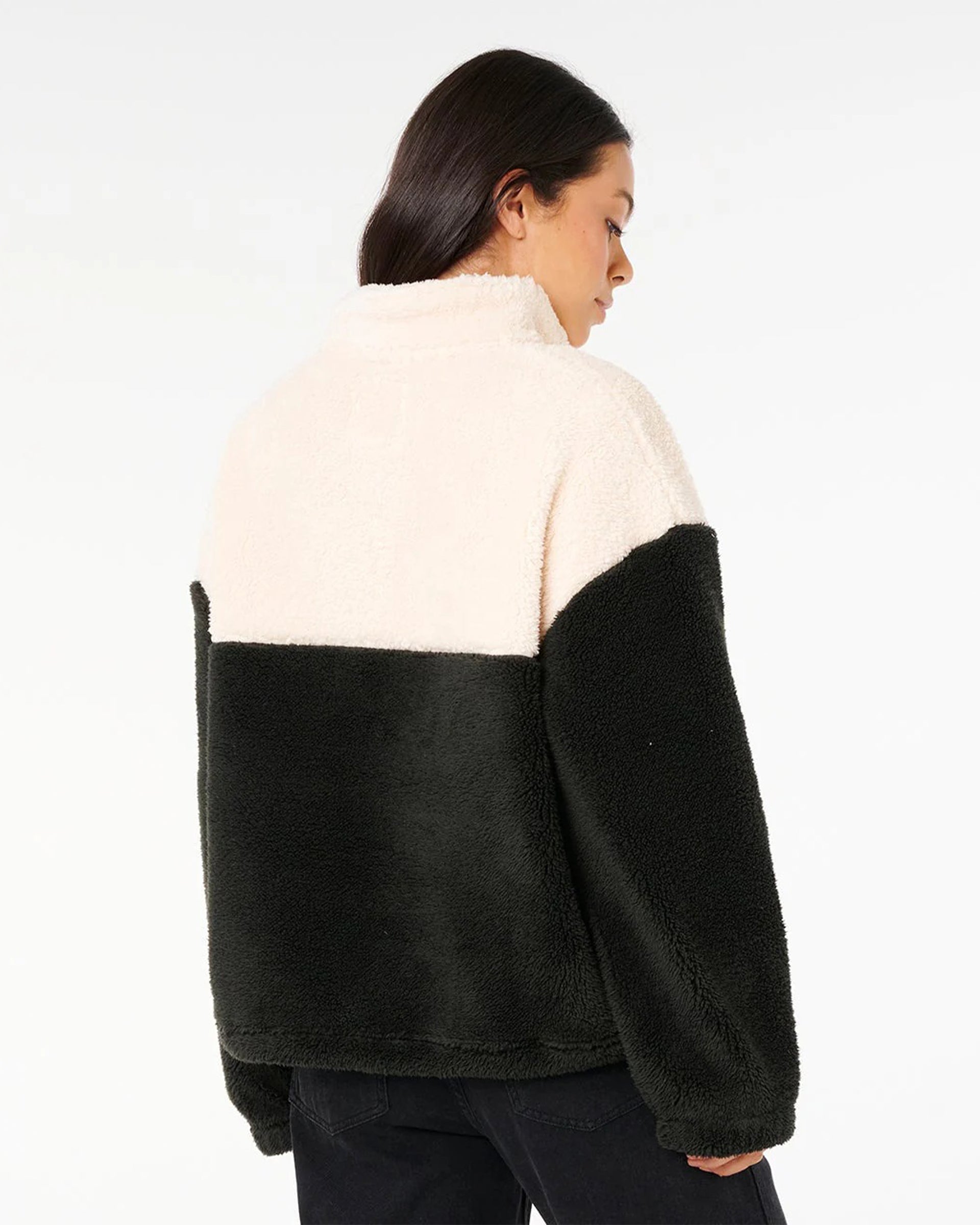 Women's Surf Revival Polar Fleece - Black/Off White