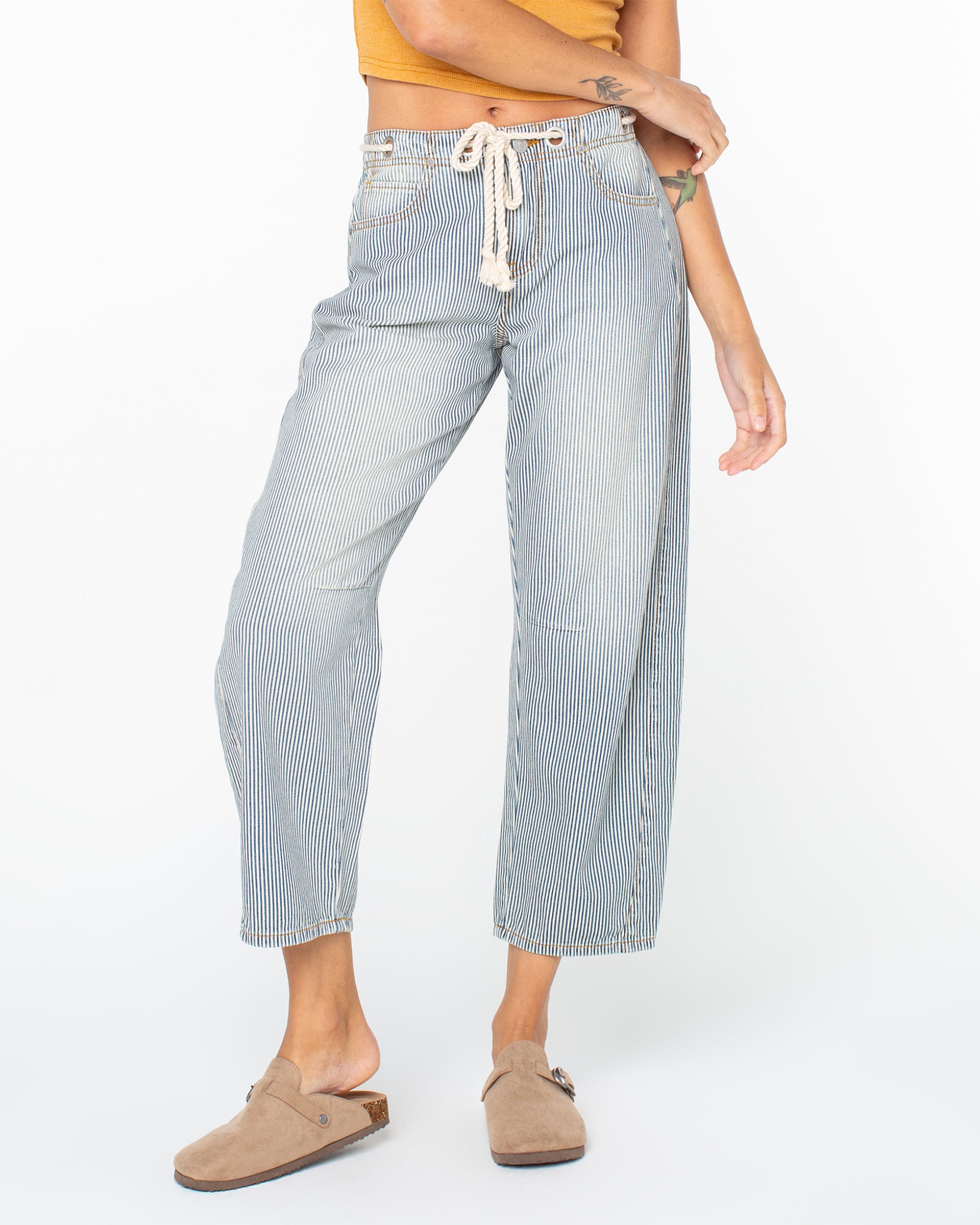 Roxy Women's Belted Surf Pipe Pant - Yachts Up Stripe