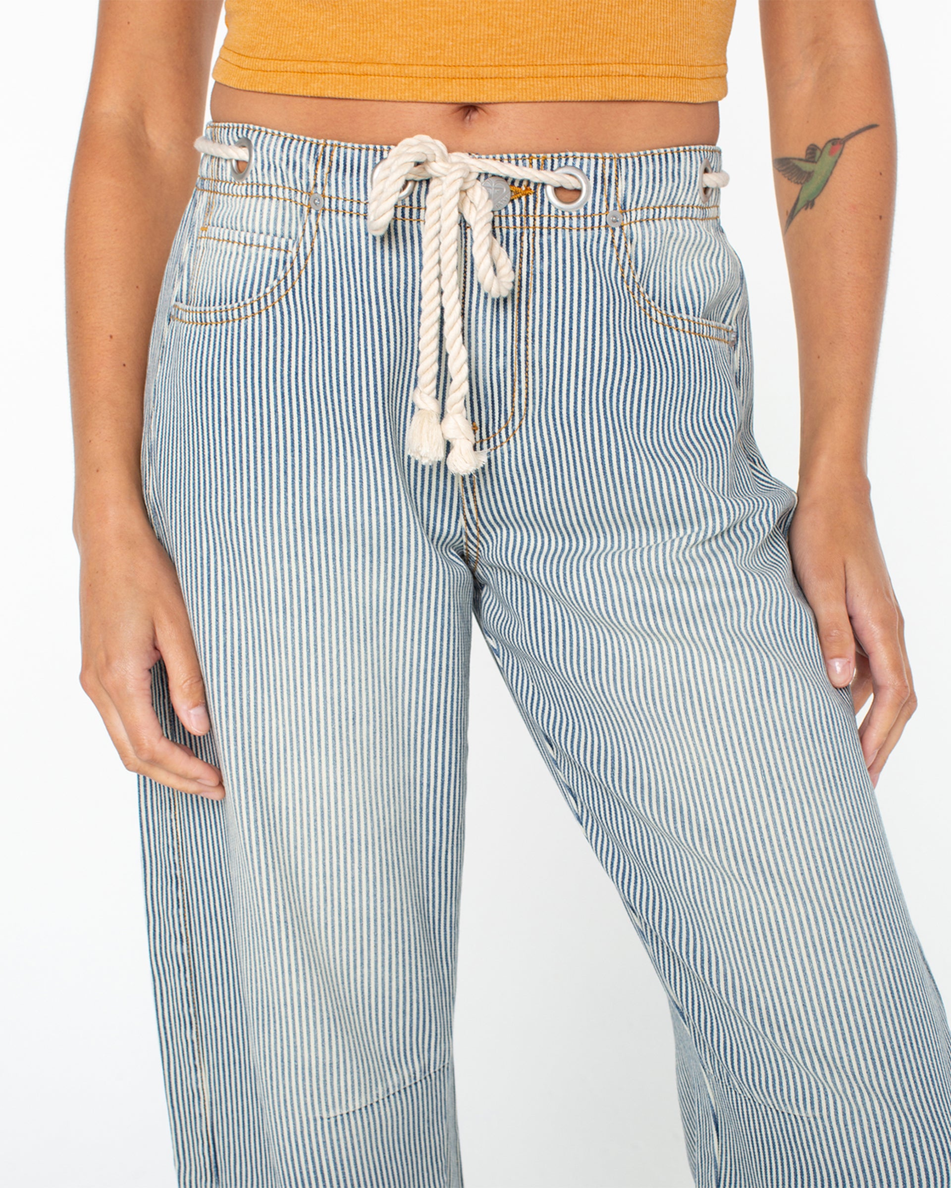 Roxy Women's Belted Surf Pipe Pant - Yachts Up Stripe