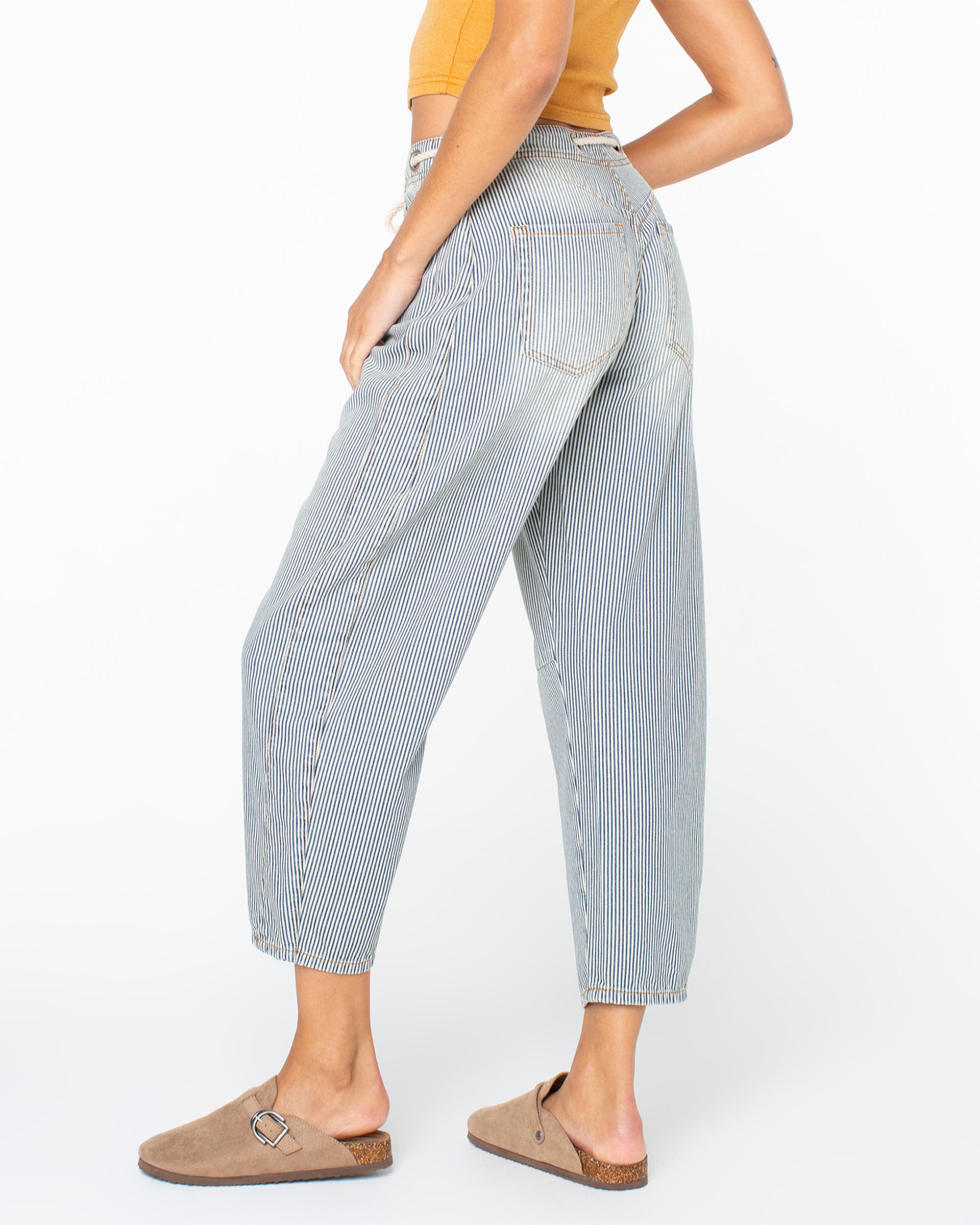 Roxy Women's Belted Surf Pipe Pant - Yachts Up Stripe