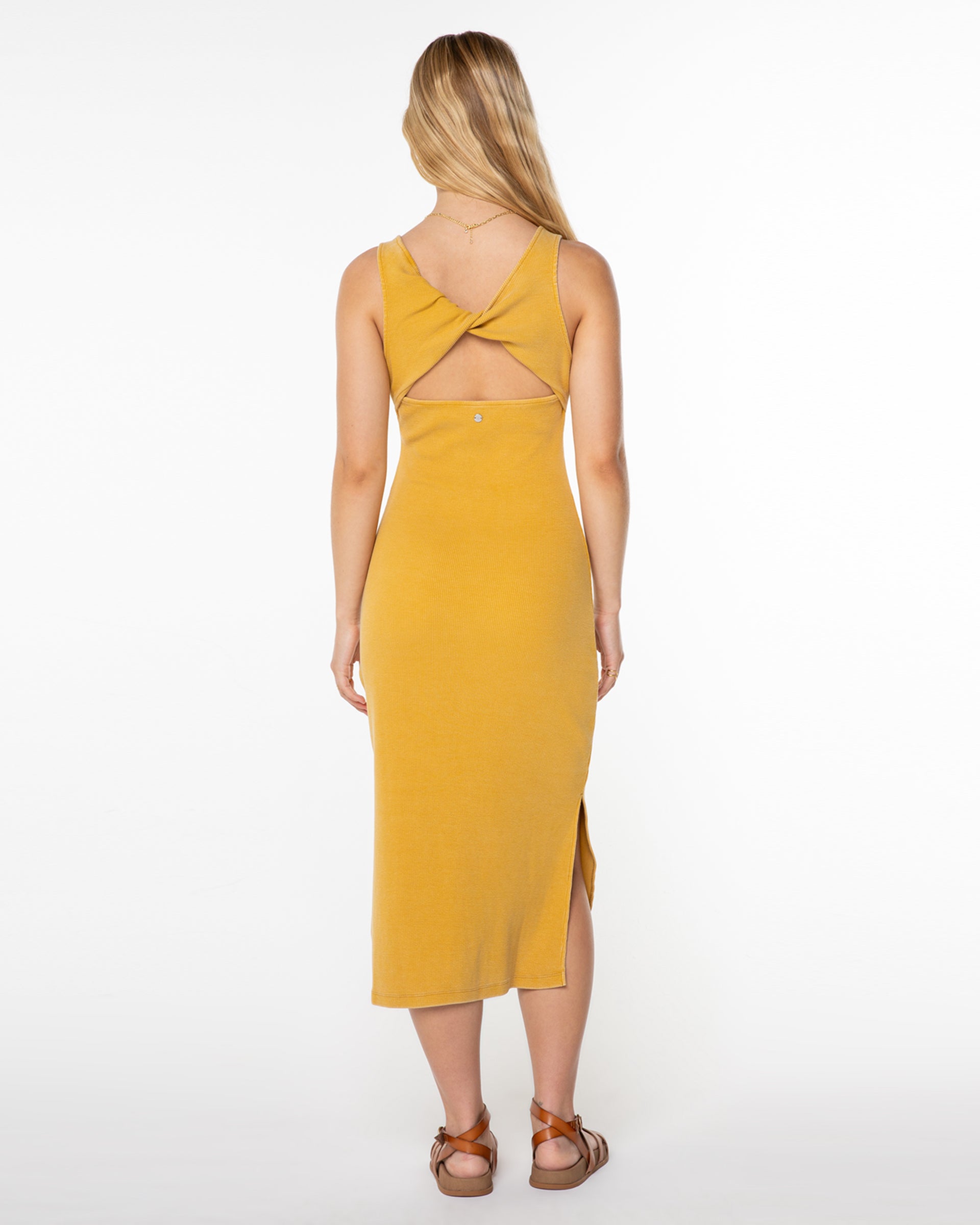 Roxy Women's City Lights Midi Dress - Amber Gold Solid