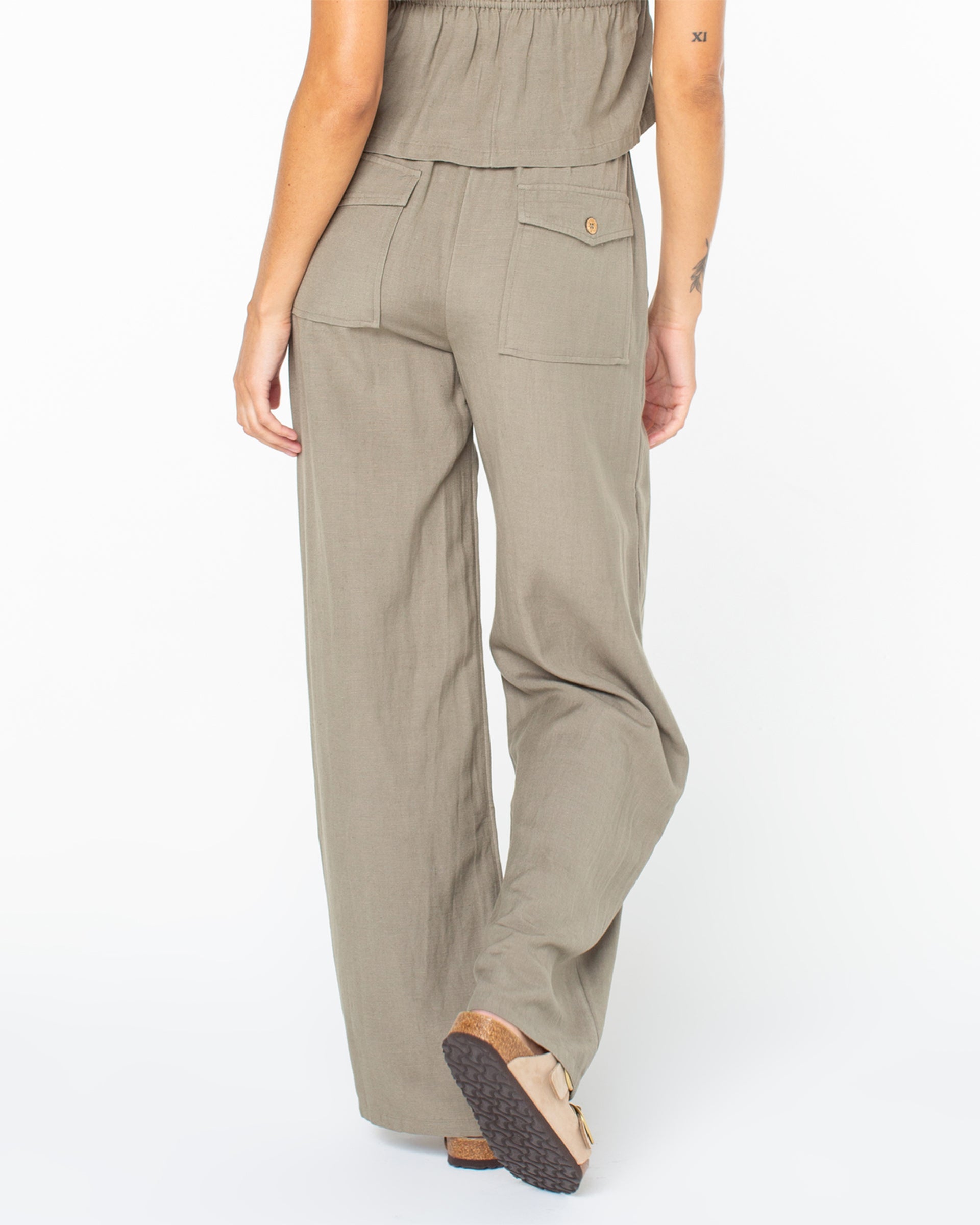 Roxy Women's Iyla Pants - Vetiver Solid