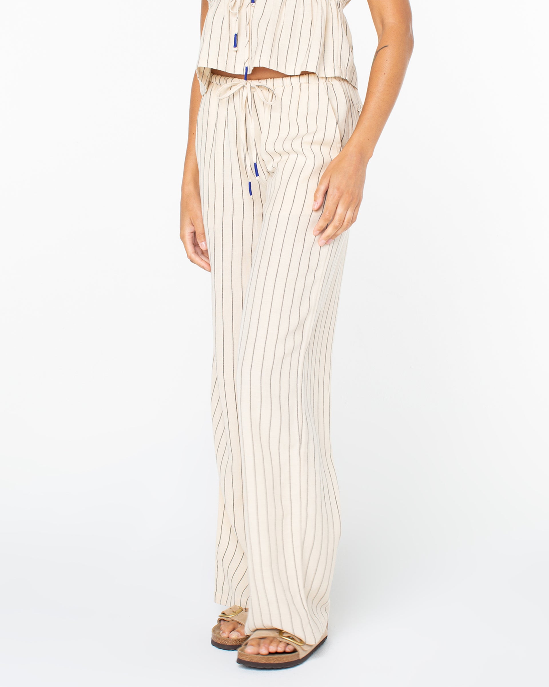 Roxy Women's Iyla Pants - Parchment Simple Stripe