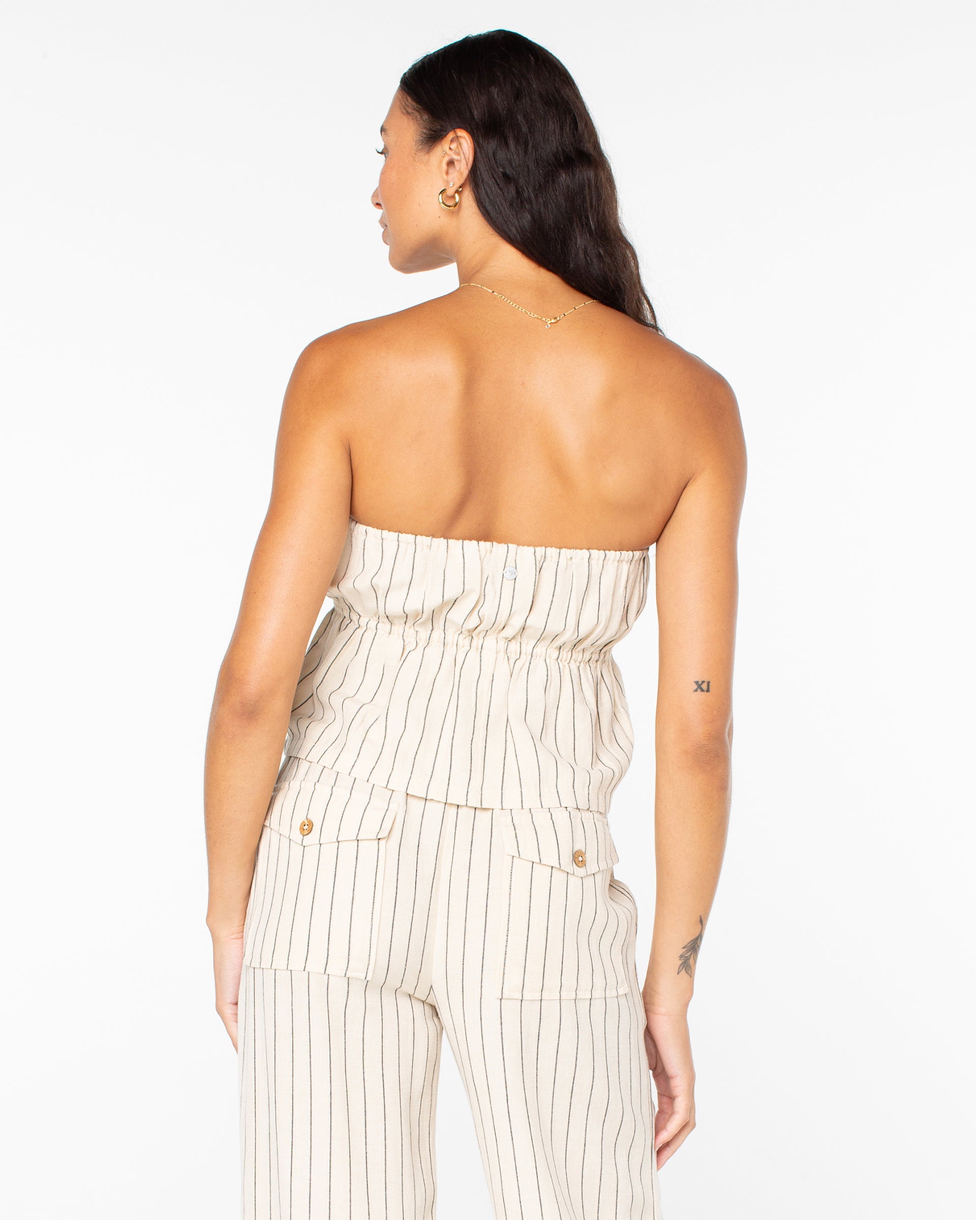 Roxy Women's Iyla Top - Parchment Simple Stripe