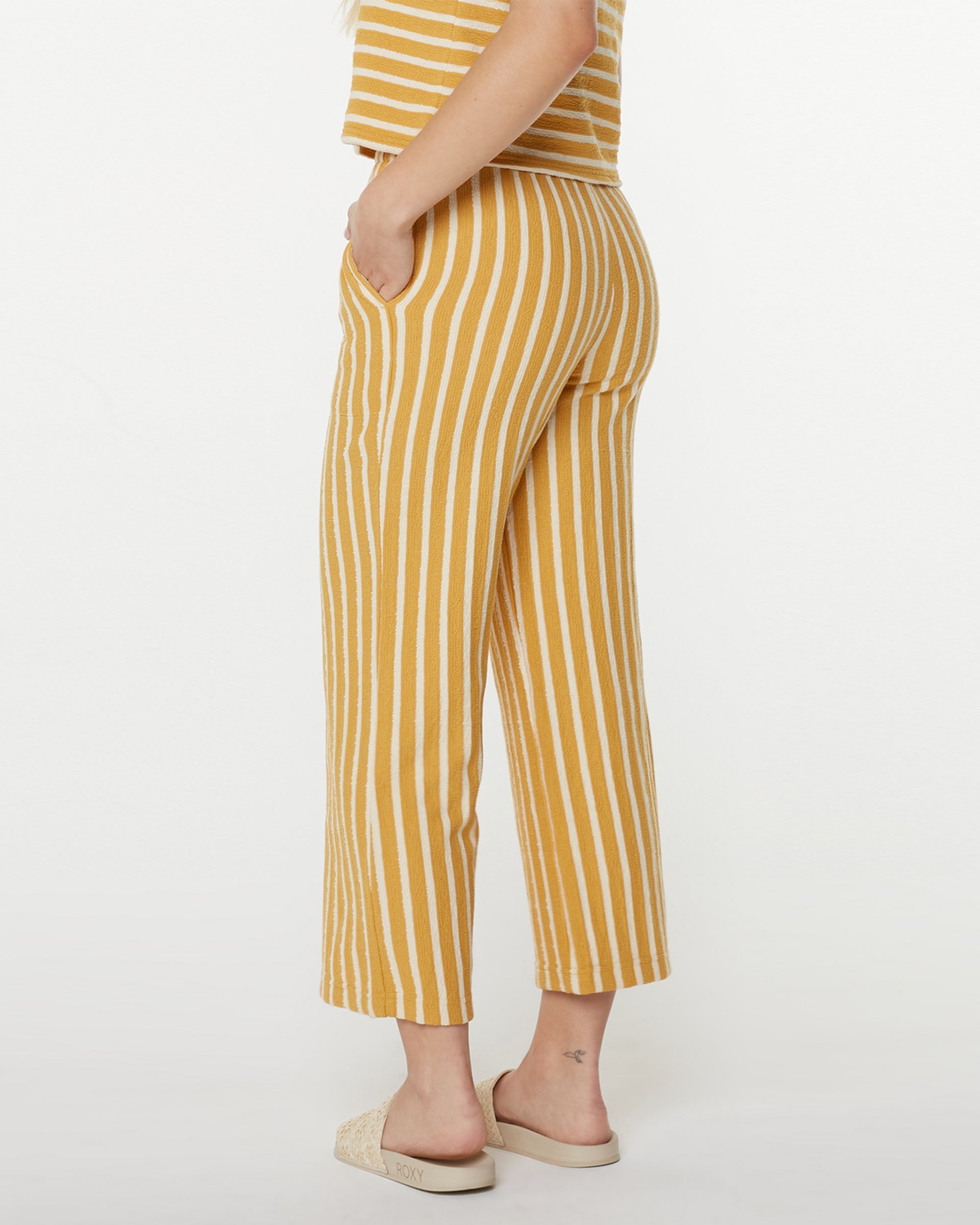 Roxy Women's Java Stripe Pants - Amber Gold High Tide Stripe