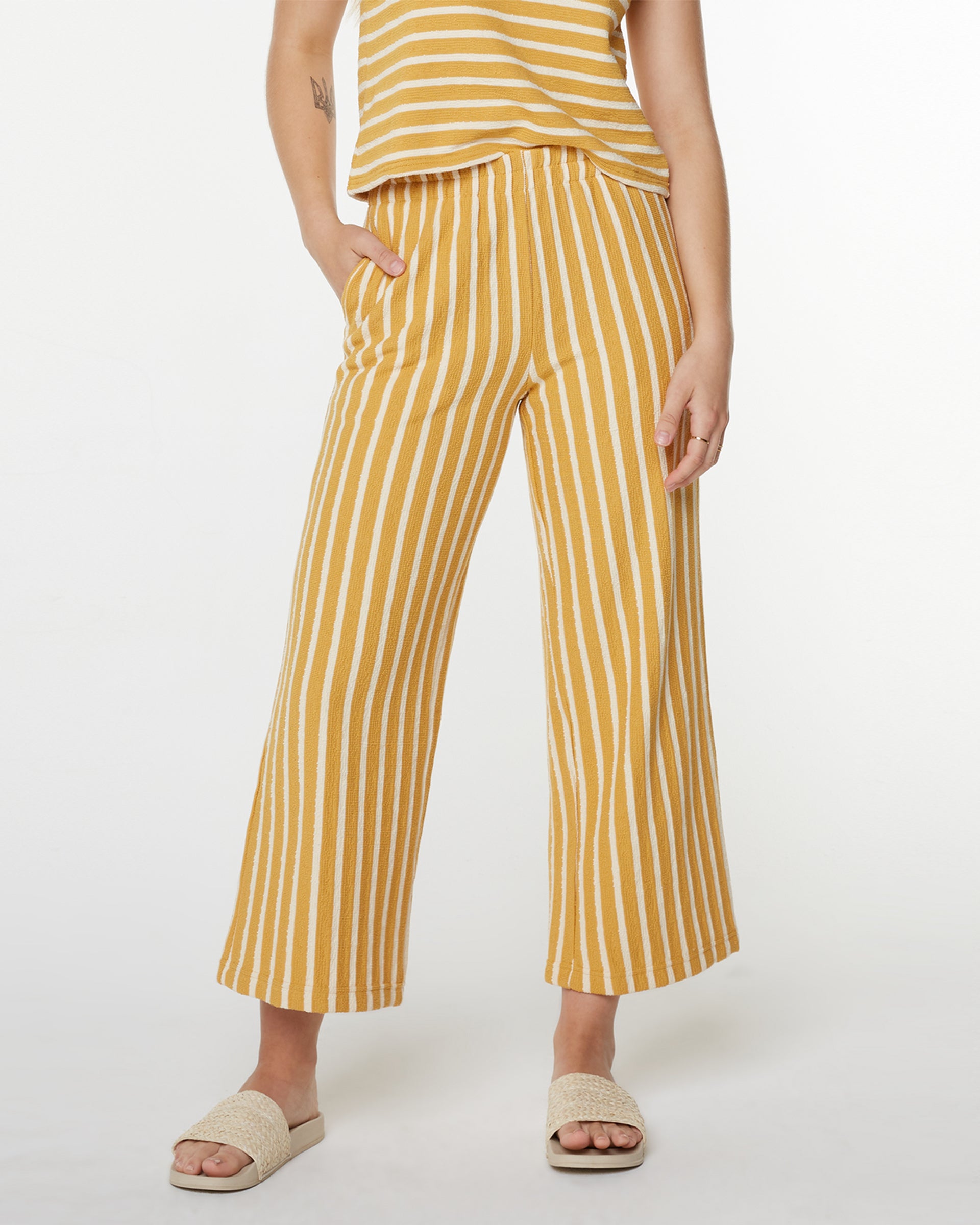 Roxy Women's Java Stripe Pants - Amber Gold High Tide Stripe