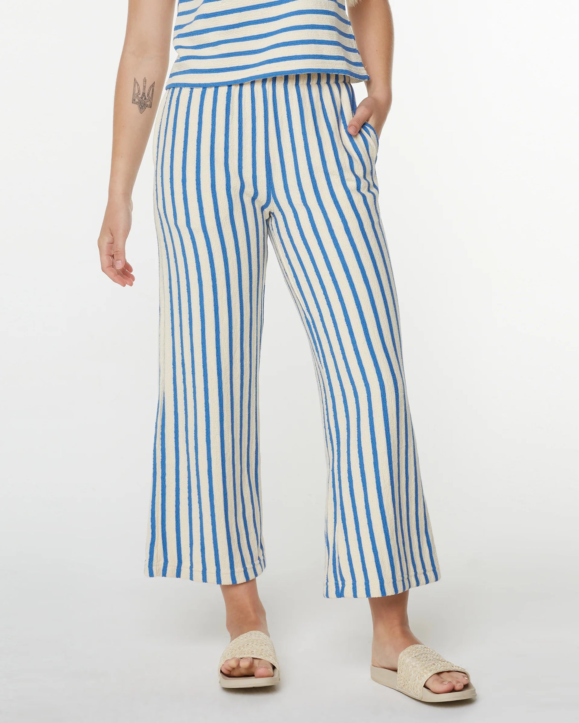 Roxy Women's Java Stripe Pants - Star Sapphire High Tide Stripe