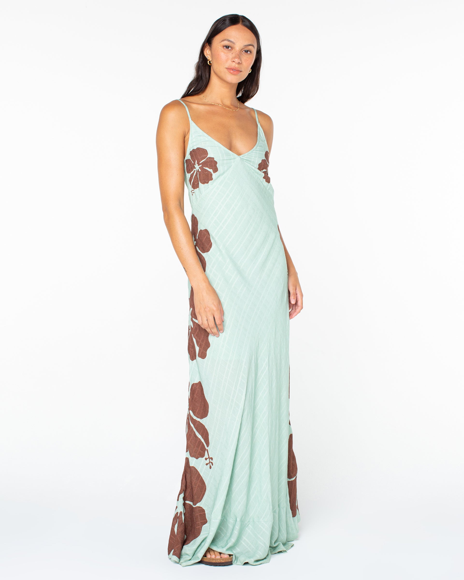 Roxy Women's Lost Paradise Dress - Cameo Green Exploded Hibiscus