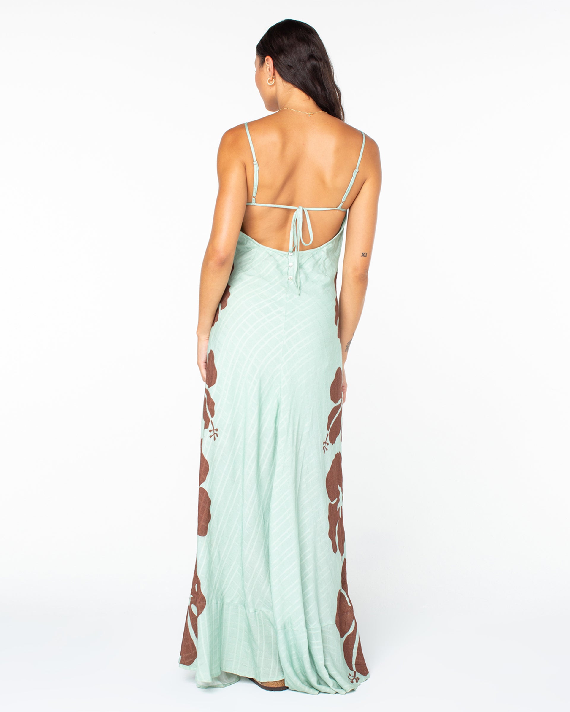 Roxy Women's Lost Paradise Dress - Cameo Green Exploded Hibiscus