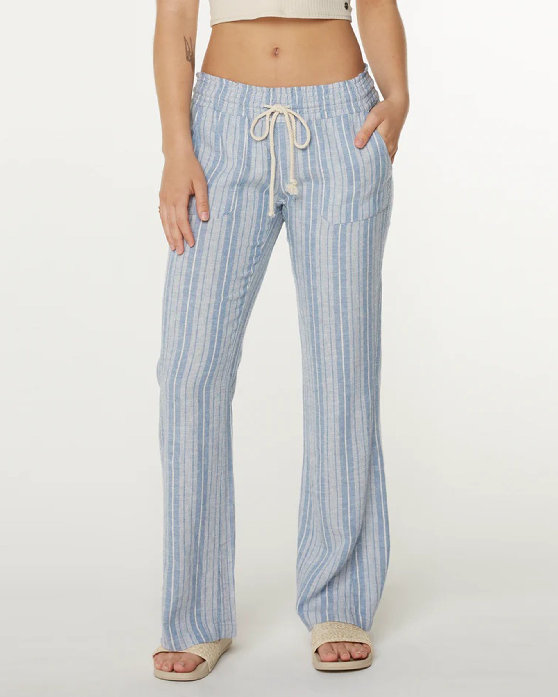 Roxy Women's Oceanside Striped Pant - Riviera Indigo Lisbon Stripe