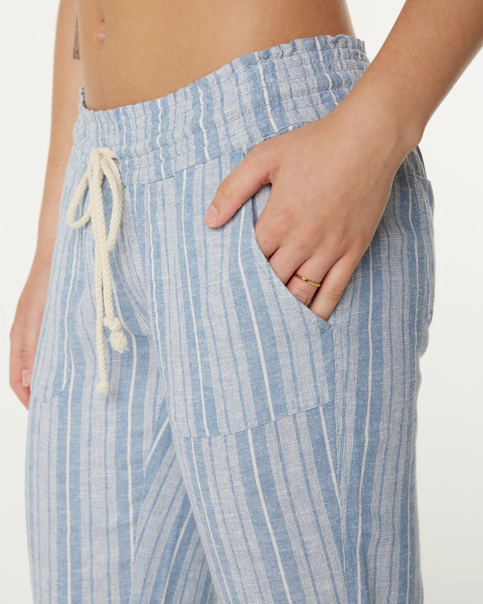 Roxy Women's Oceanside Striped Pant - Riviera Indigo Lisbon Stripe