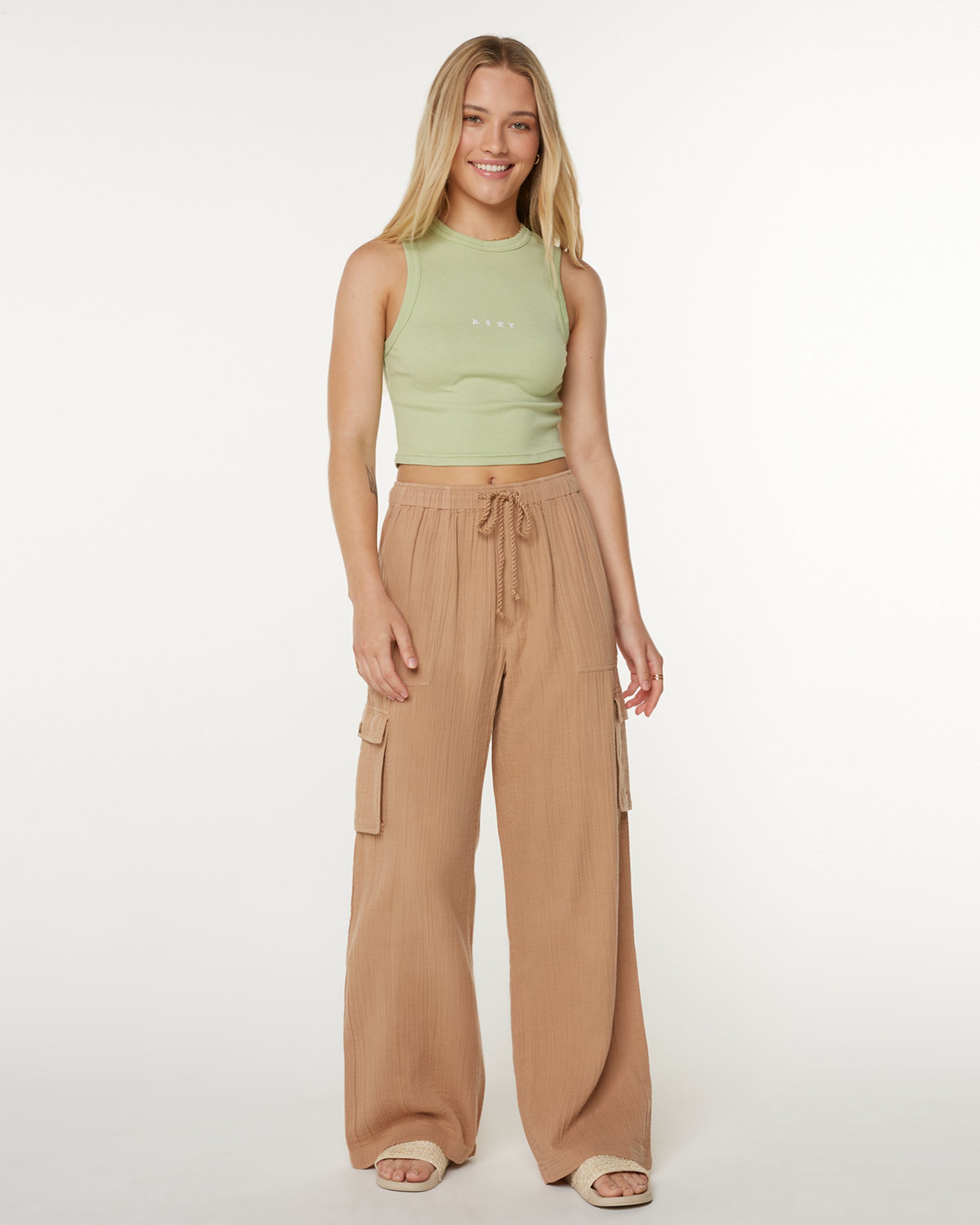 Roxy Women's Precious Cargo Solid Pants - Praline Solid