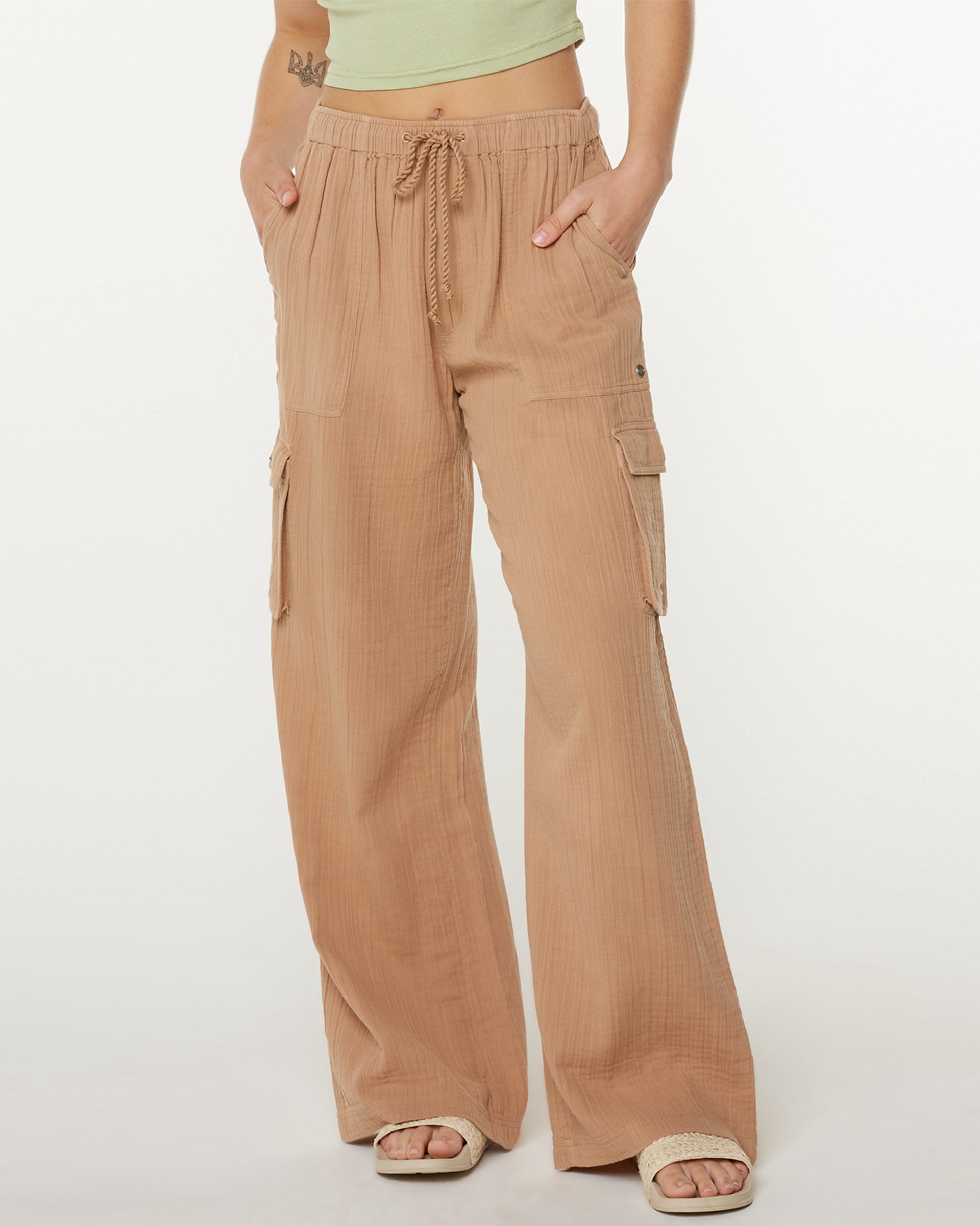 Roxy Women's Precious Cargo Solid Pants - Praline Solid