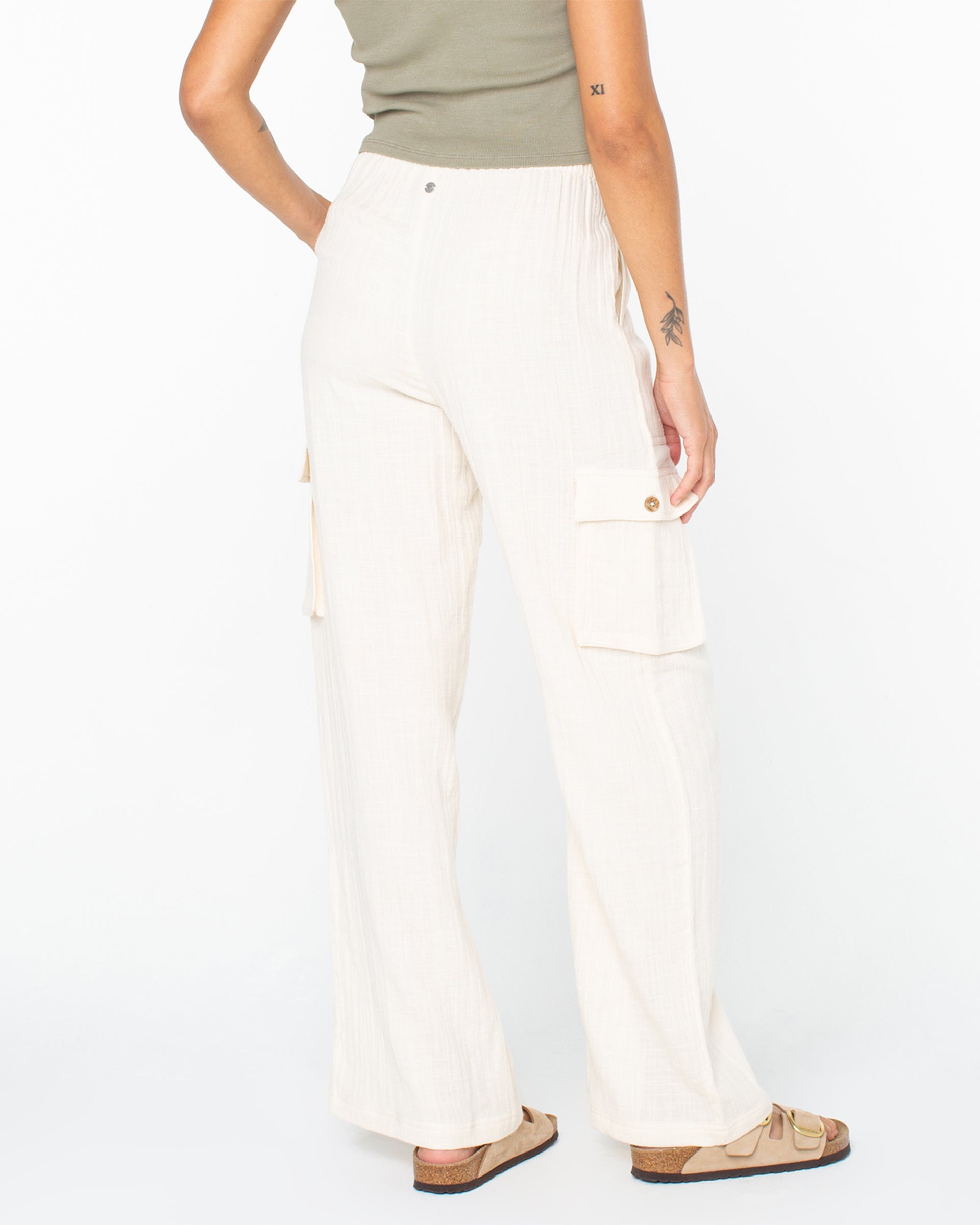 Roxy Women's Precious Cargo Slub Pant - Parchment