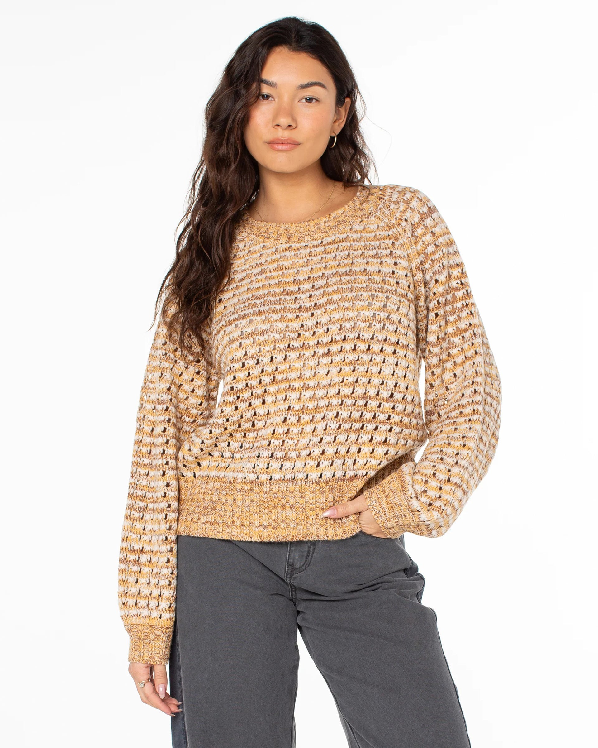 Roxy Women's Seascape Crewneck Sweater - Pumice Stone