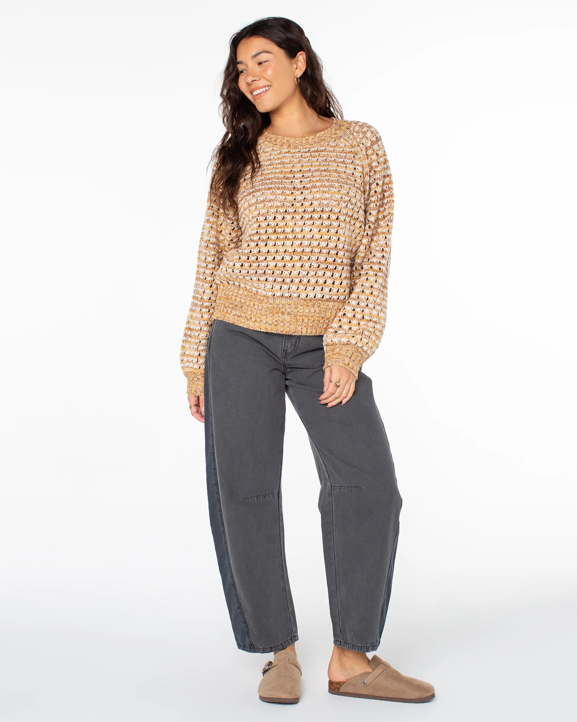 Roxy Women's Seascape Crewneck Sweater - Pumice Stone