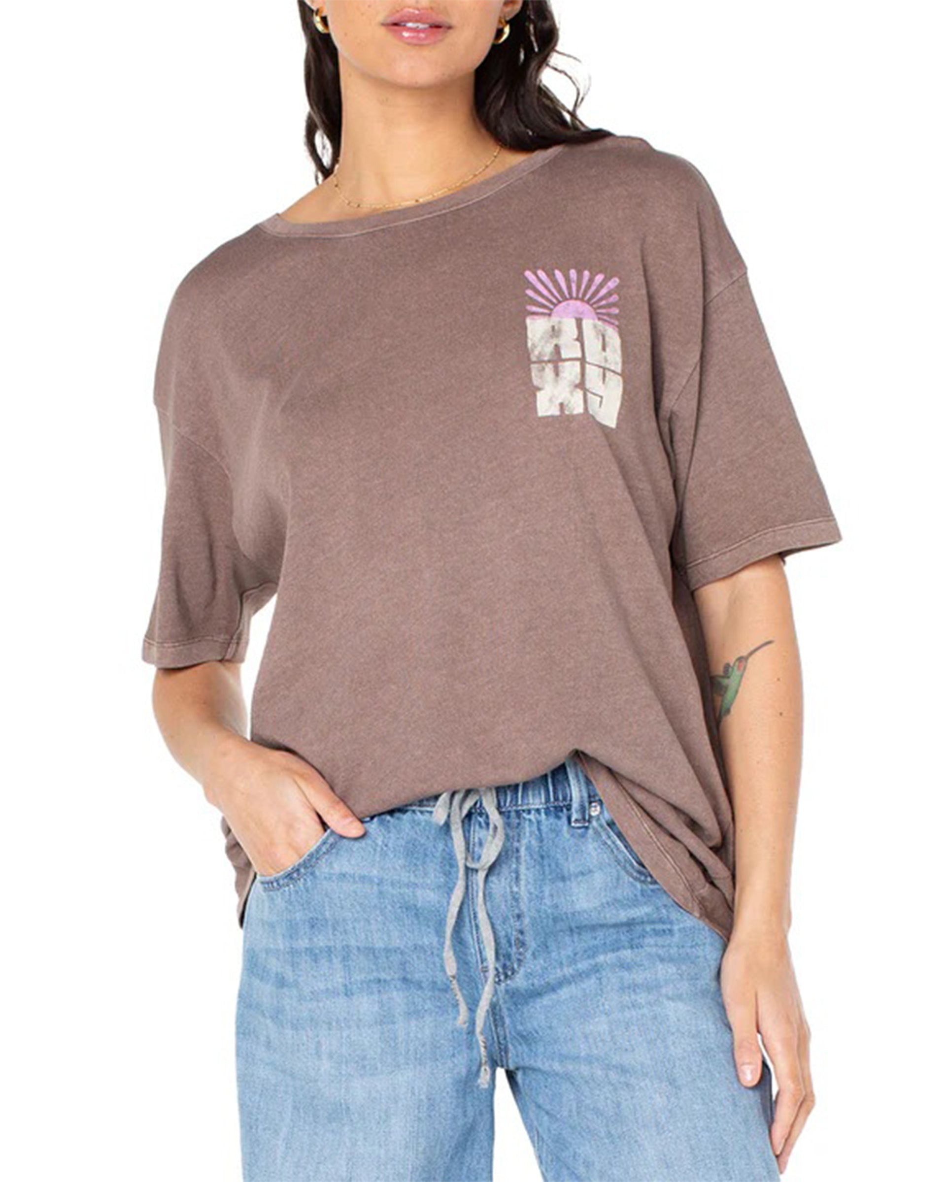 Roxy Women's Stay Salty GBFC T-Shirt - Tiramisu