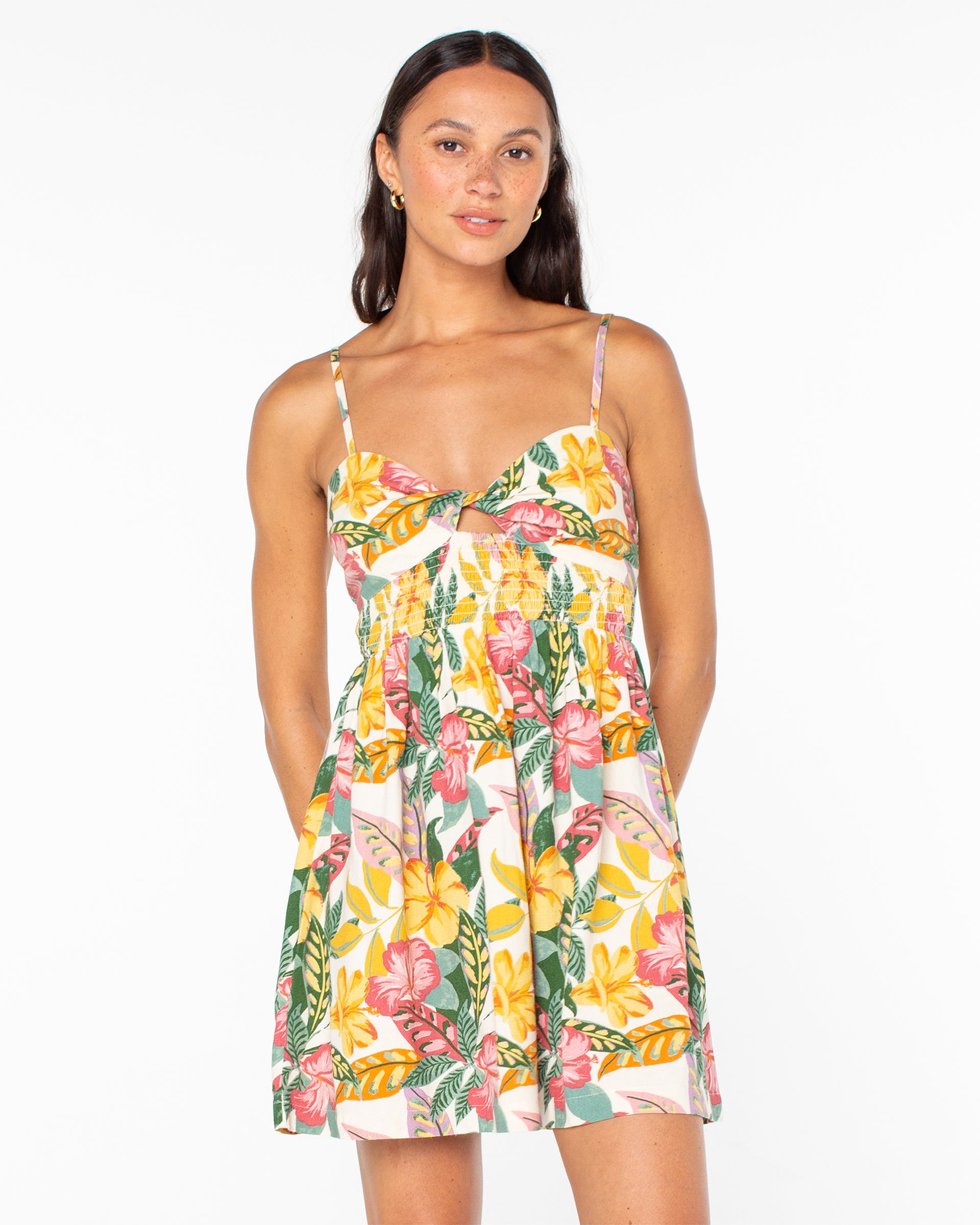 Roxy Women's Sunrise Vibes Linen Dress - Multi