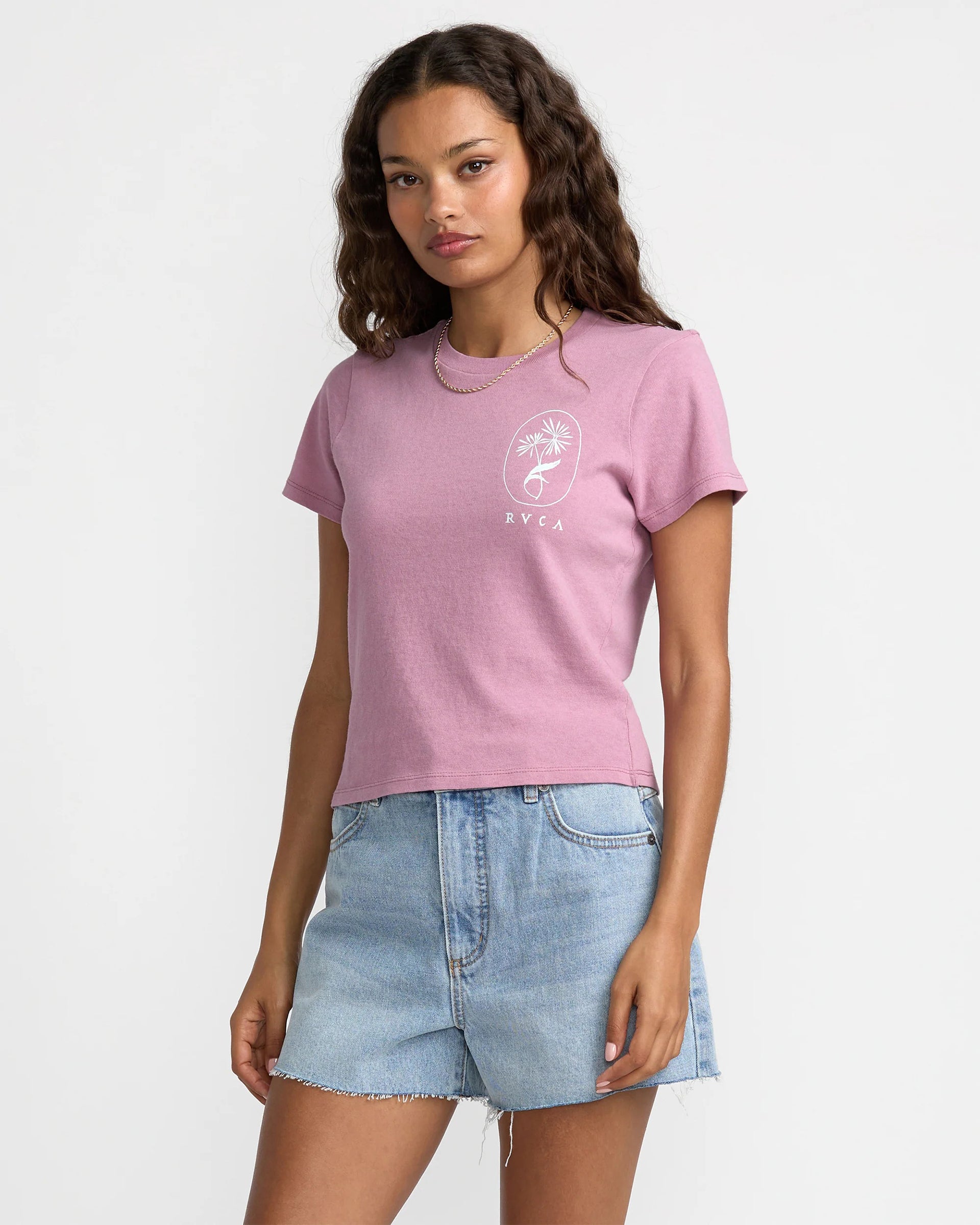 RVCA Women's 411 Short Sleeve T-Shirt - Amethyst Smoke