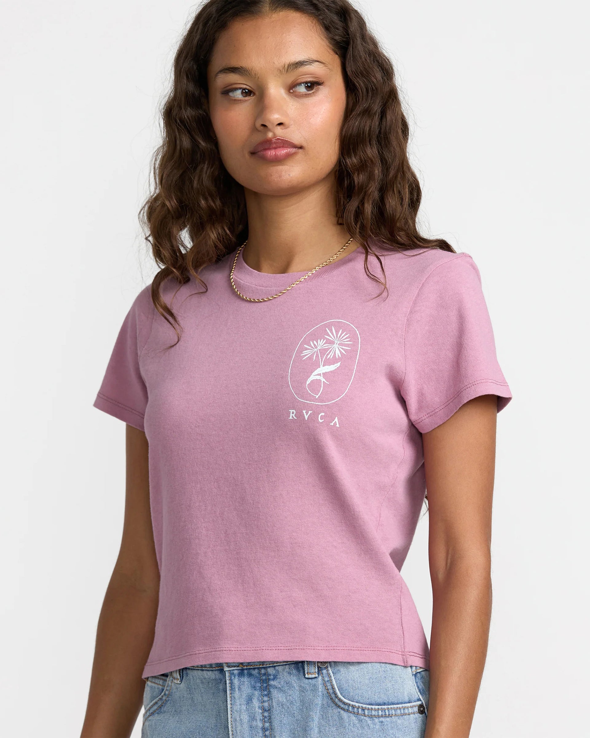 RVCA Women's 411 Short Sleeve T-Shirt - Amethyst Smoke