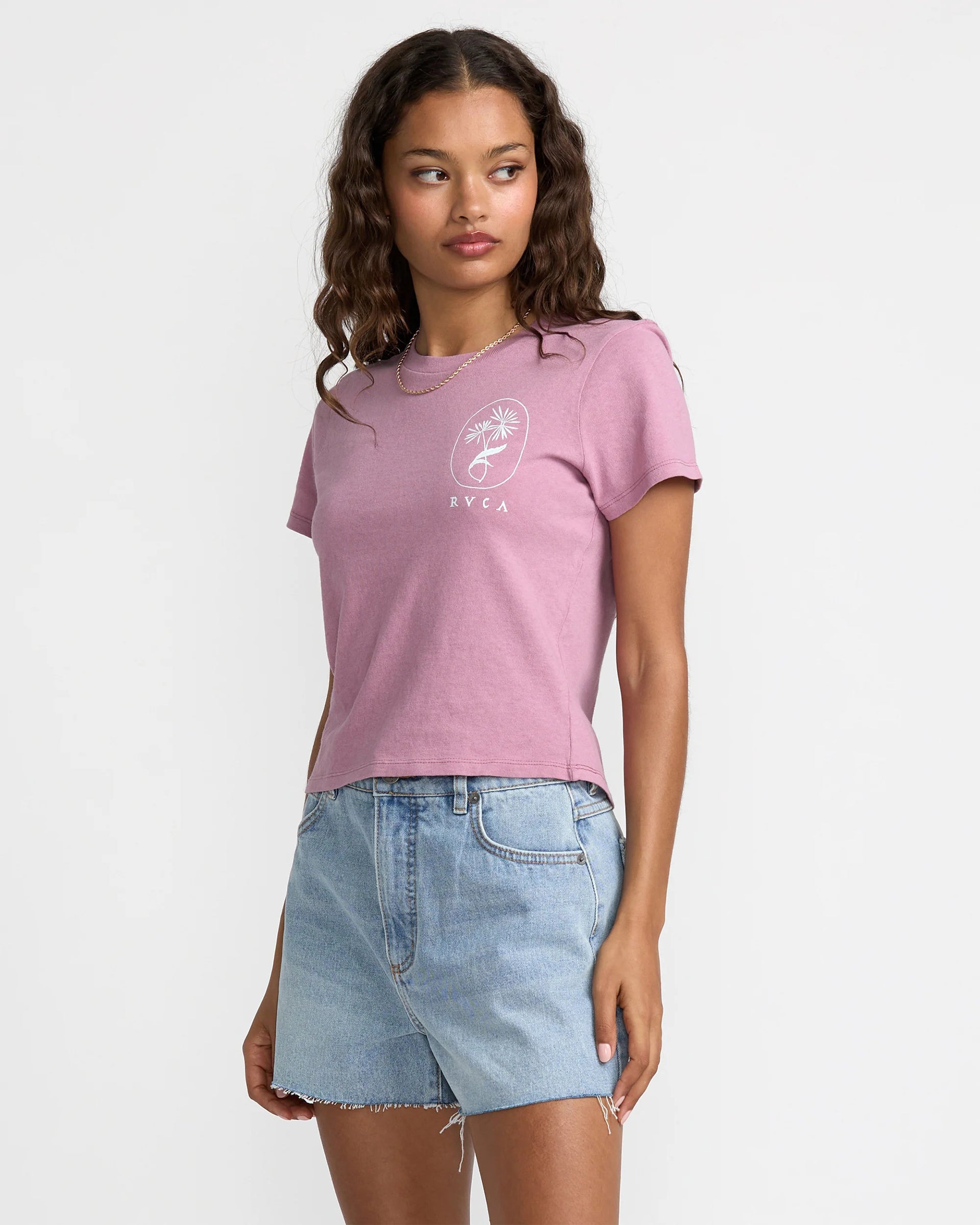 RVCA Women's 411 Short Sleeve T-Shirt - Amethyst Smoke