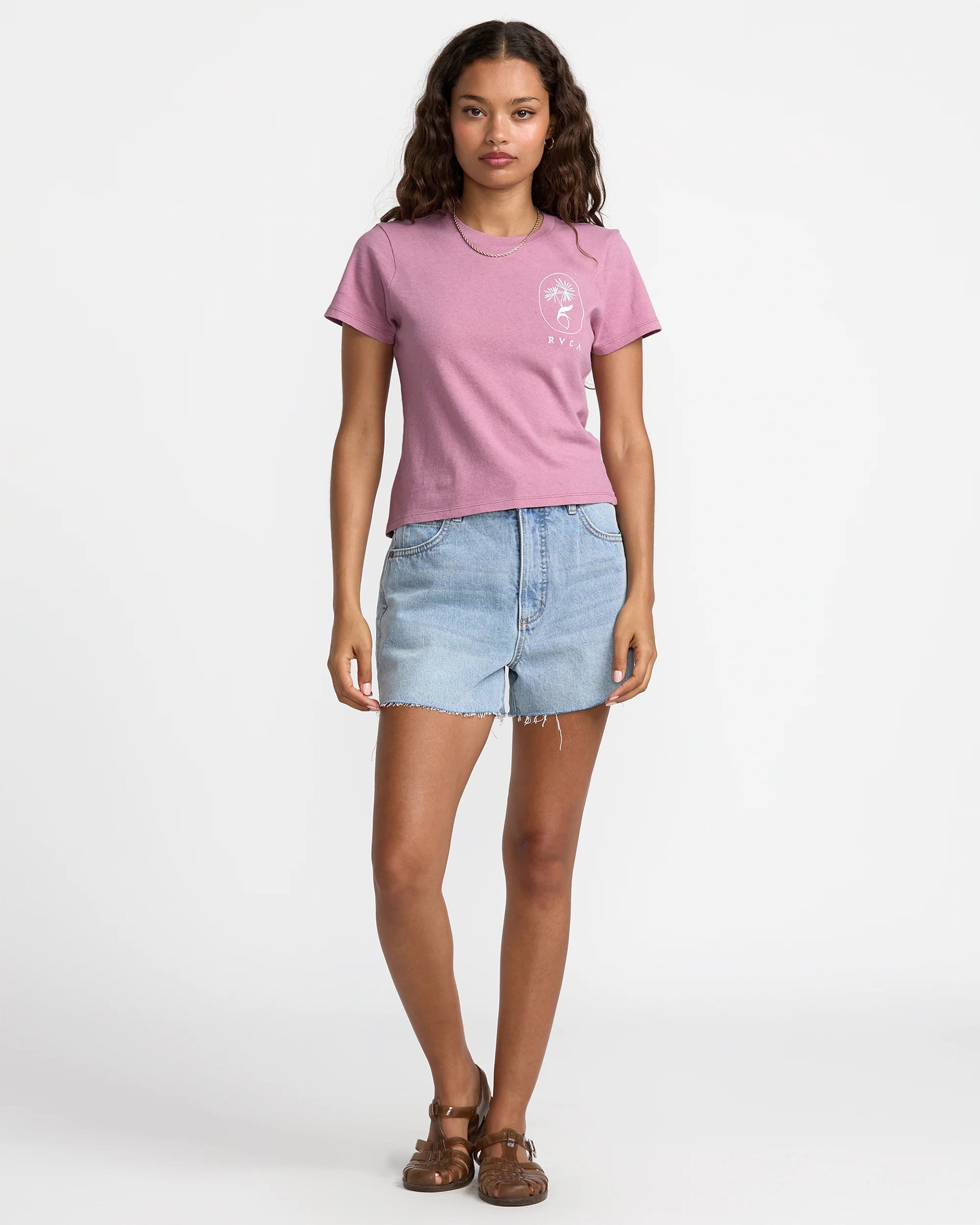 RVCA Women's 411 Short Sleeve T-Shirt - Amethyst Smoke