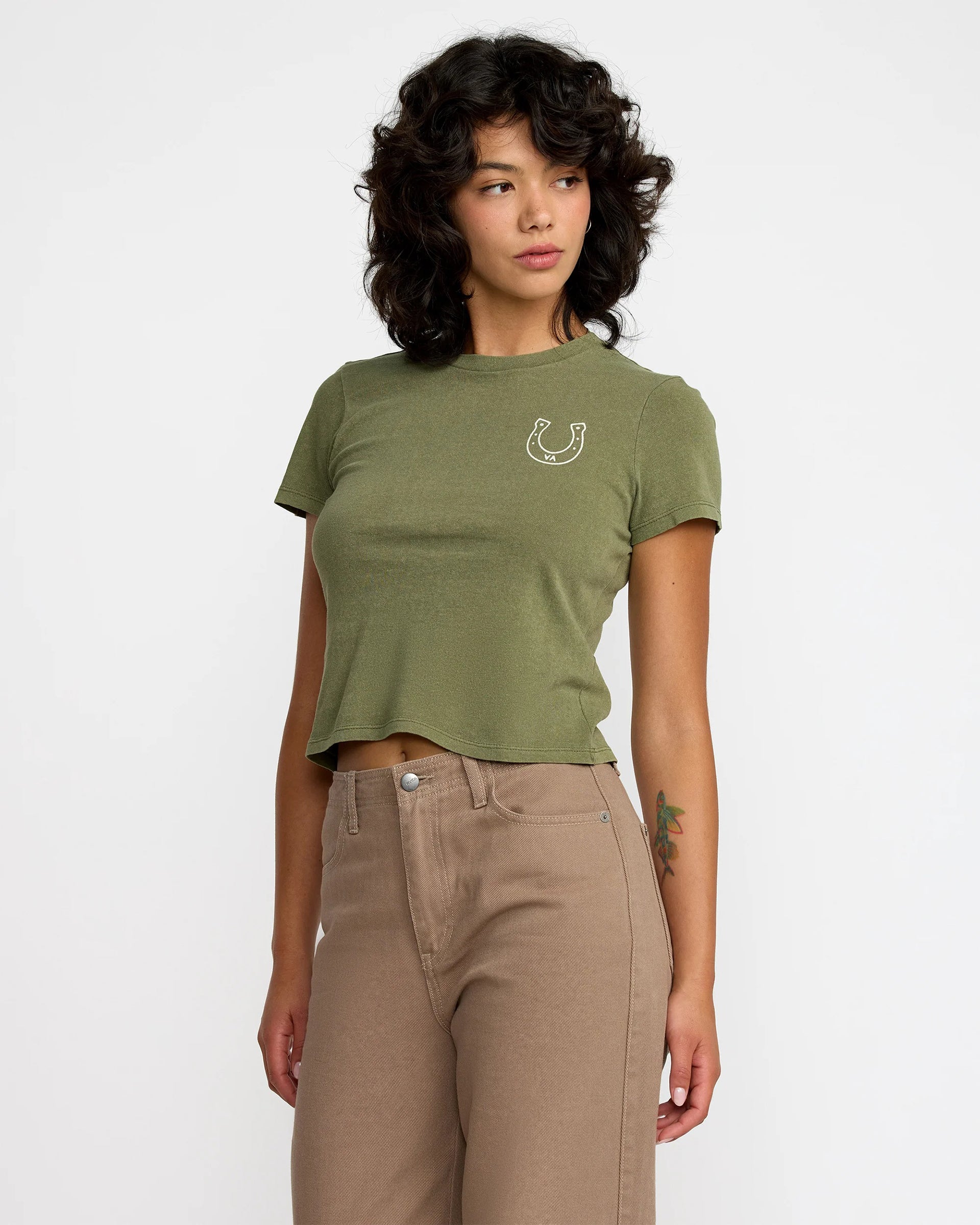 RVCA Women's 411 Short Sleeve T-Shirt - Cypress Green
