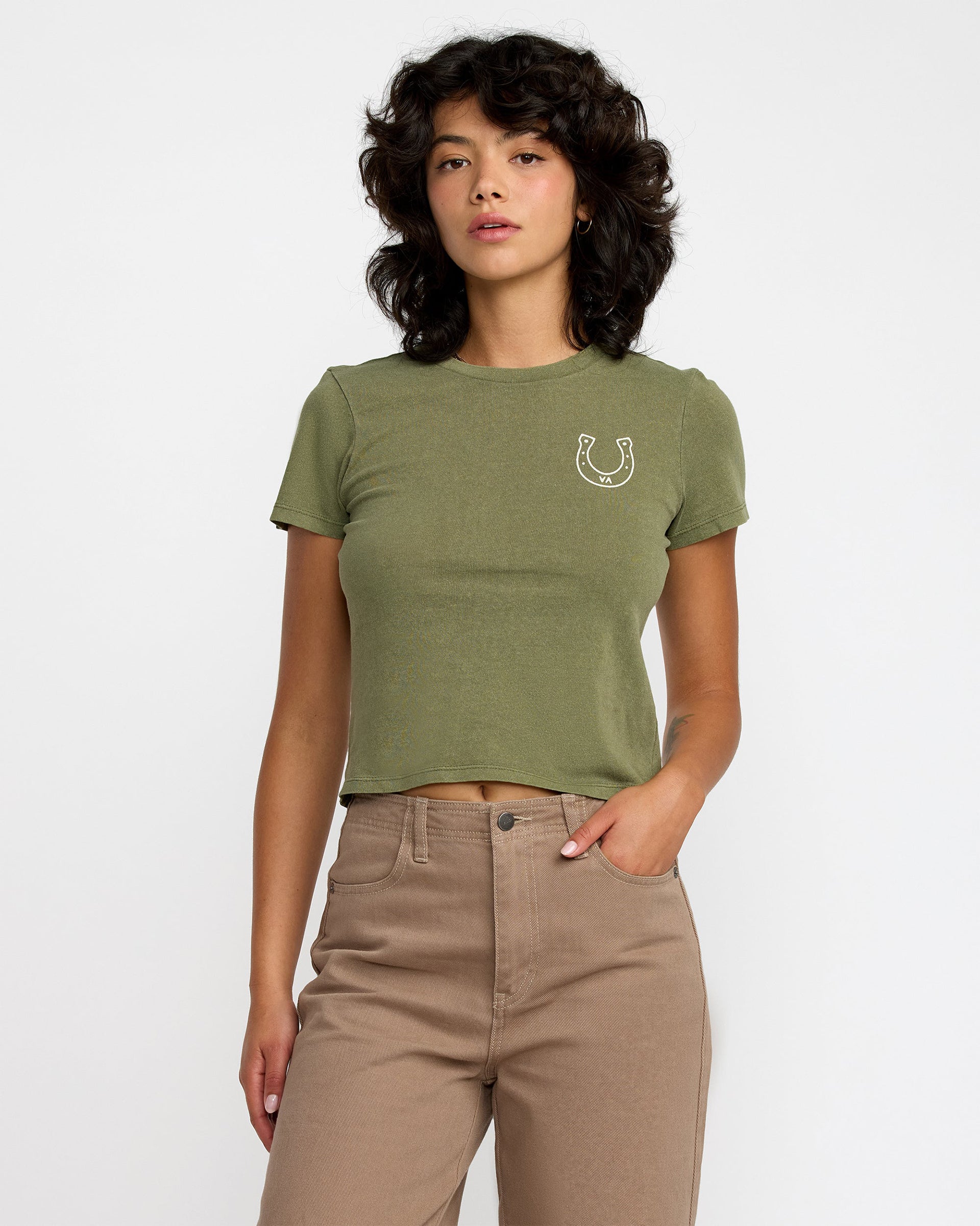 RVCA Women's 411 Short Sleeve T-Shirt - Cypress Green