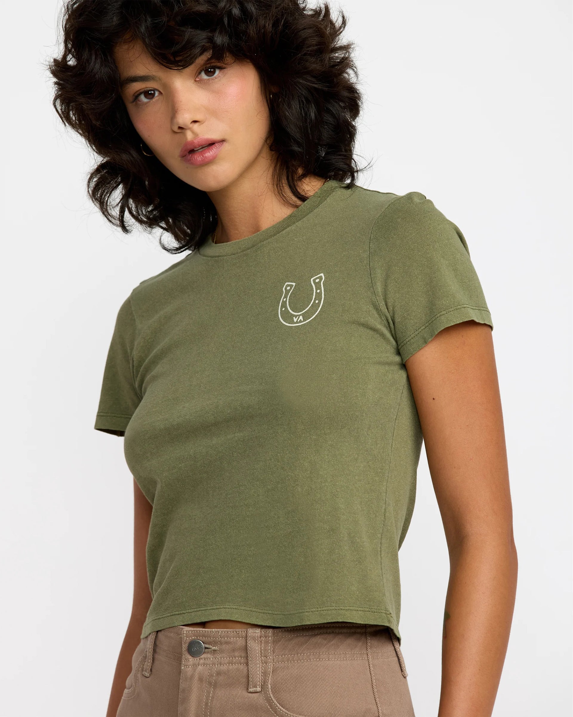 RVCA Women's 411 Short Sleeve T-Shirt - Cypress Green
