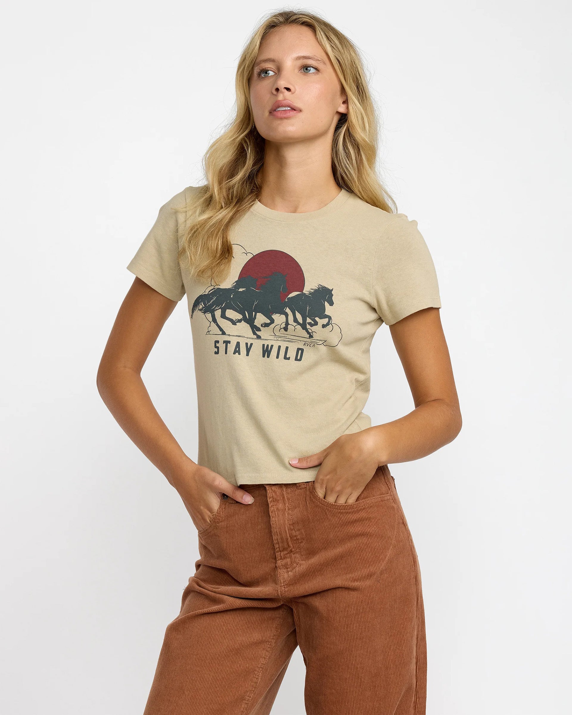 RVCA Women's 411 Short Sleeve T-Shirt - Eucalyptus