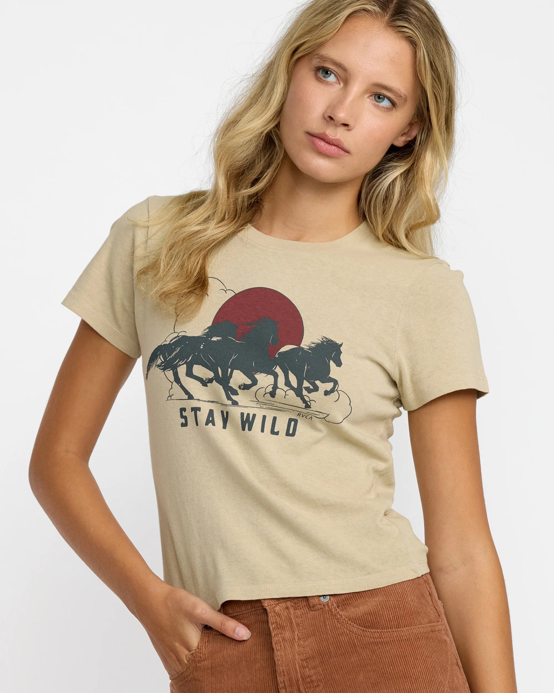 RVCA Women's 411 Short Sleeve T-Shirt - Eucalyptus