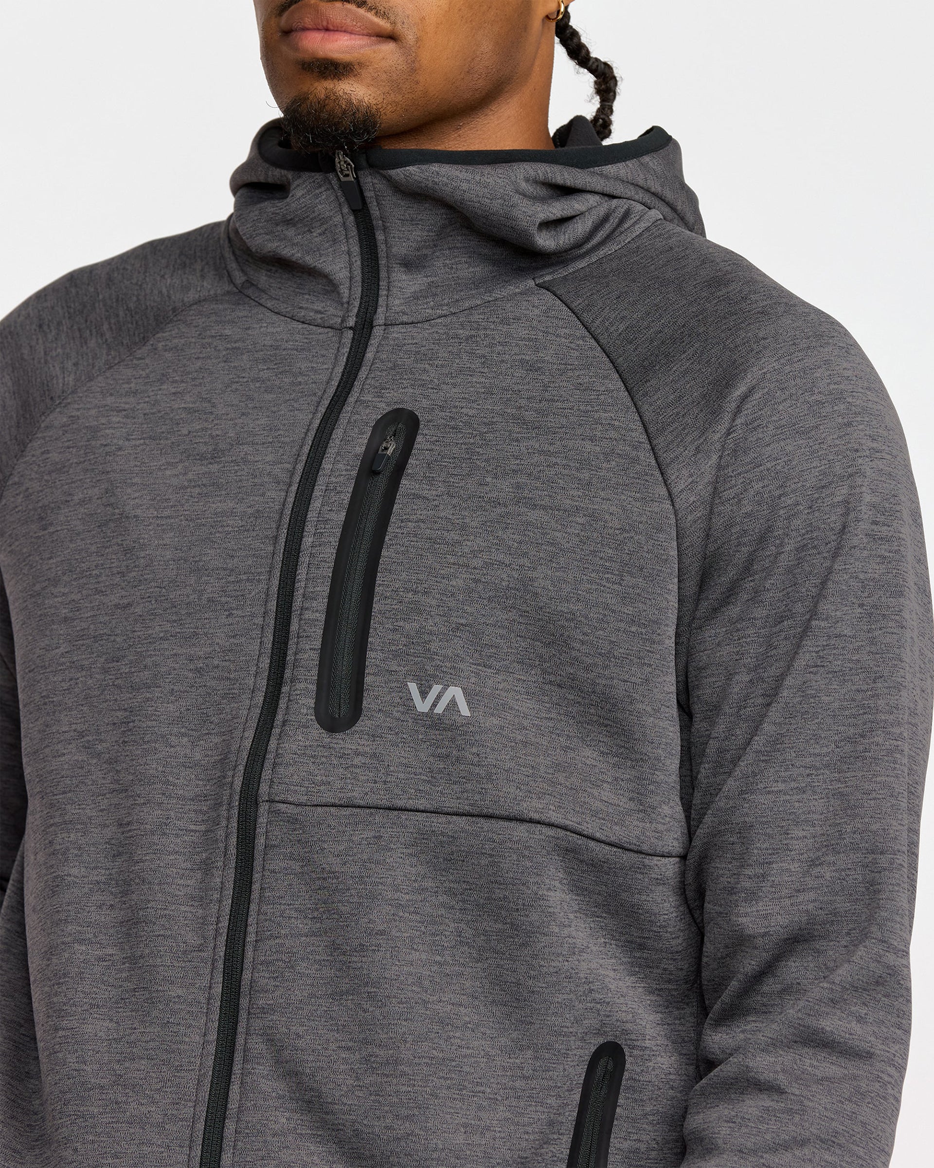 RVCA Balance Tech Fleece Zip Hoodie - RVCA Black Heather