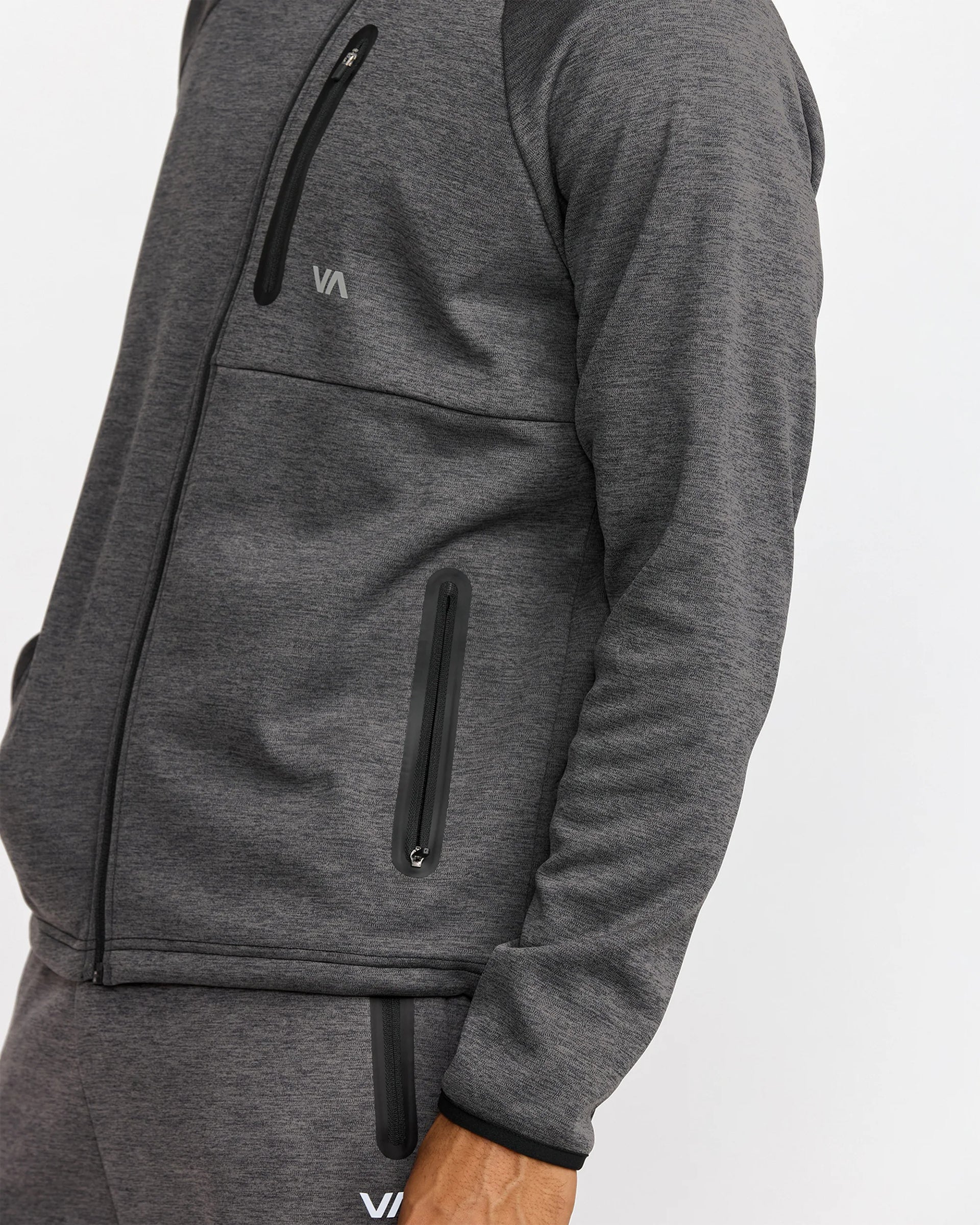 RVCA Balance Tech Fleece Zip Hoodie - RVCA Black Heather