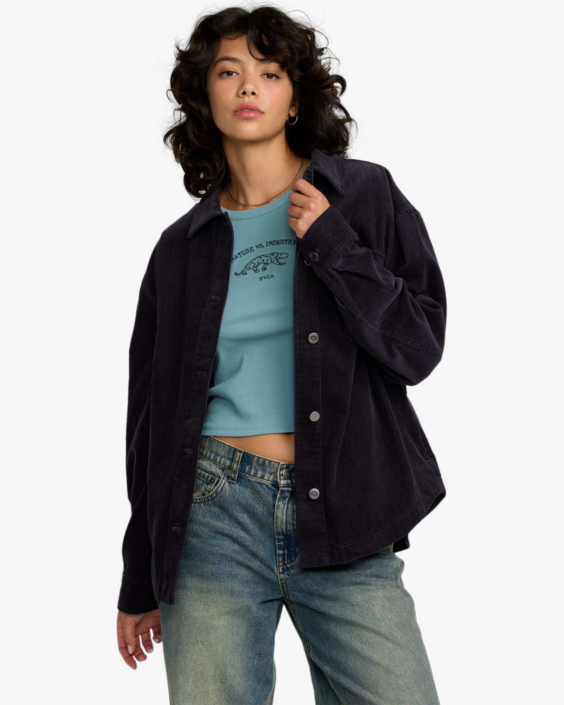RVCA Women's Birdie Corduroy Jacket - Gravel