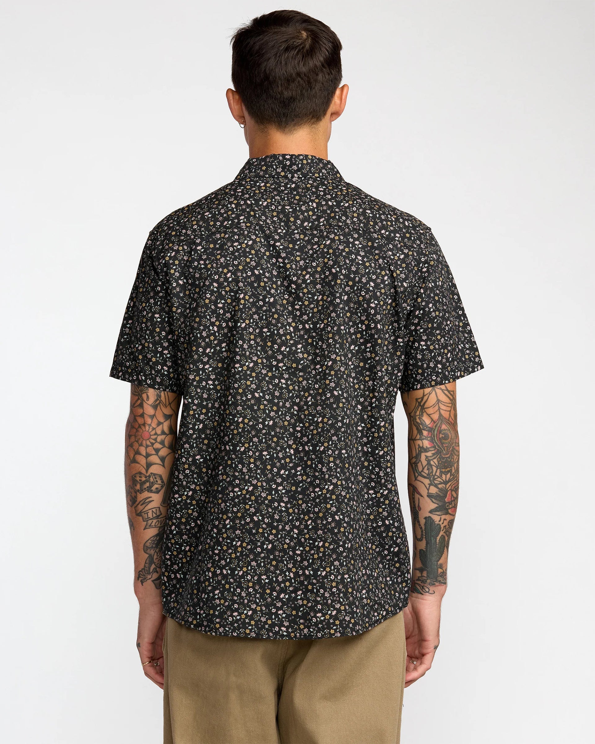 RVCA Botanical Short Sleeve Shirt - Black Micro Floral