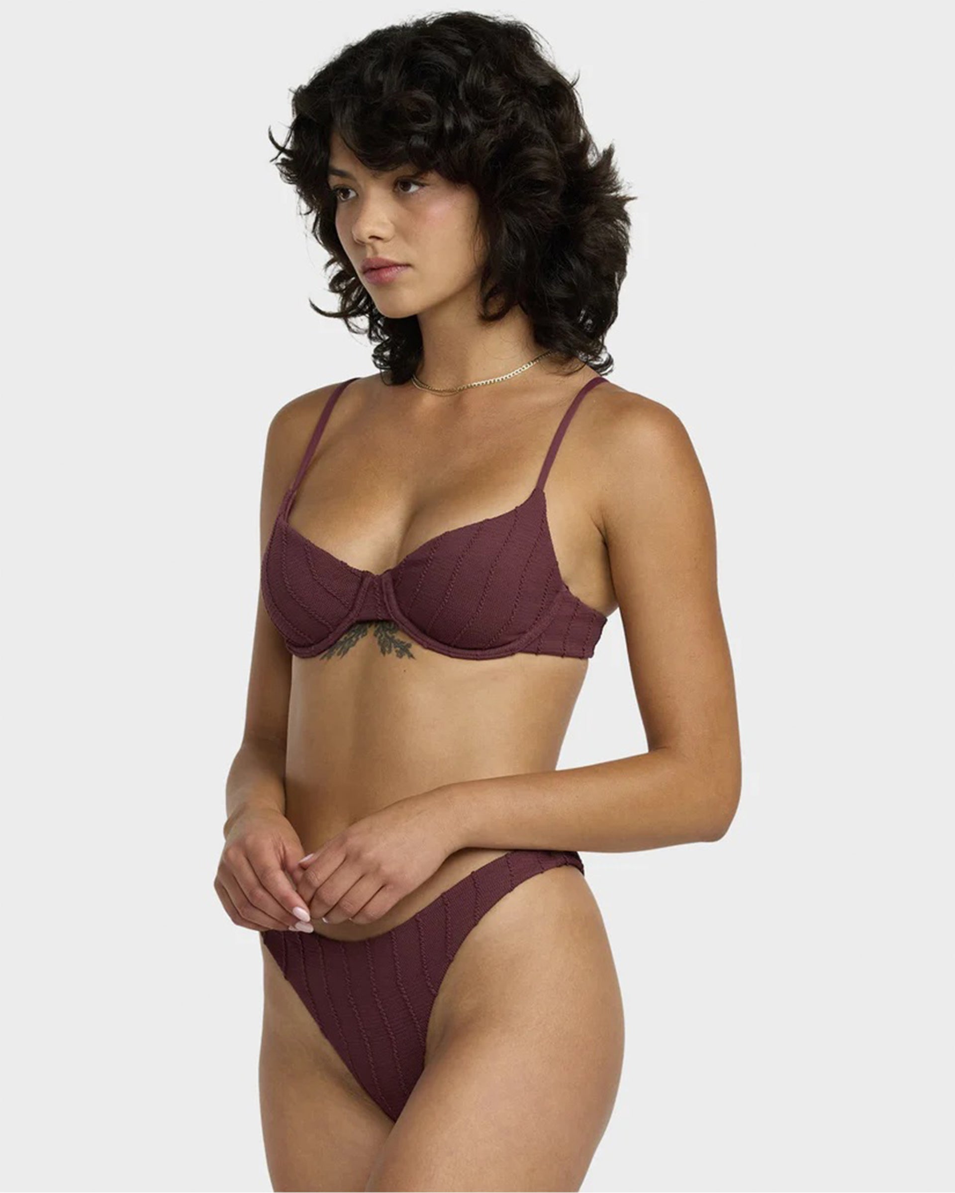 RVCA Women's Chevy Grooves 90's Underwire Bikini Top - Redwood