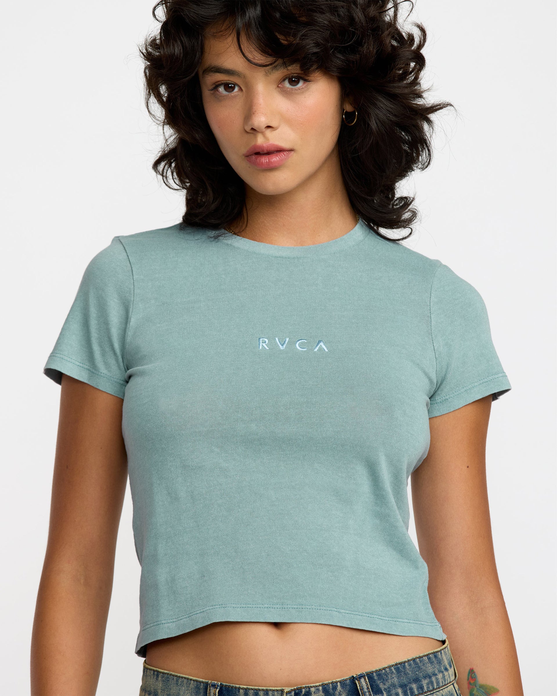 RVCA Women's Forever Short Sleeve T-Shirt - Blue Haze