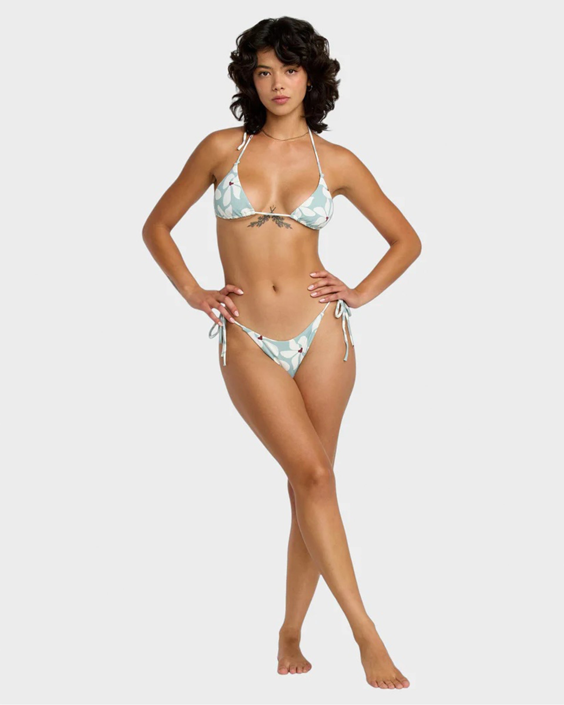 RVCA Women's Good Things Coming Knotted Triangle Bikini Top - Mist Blue