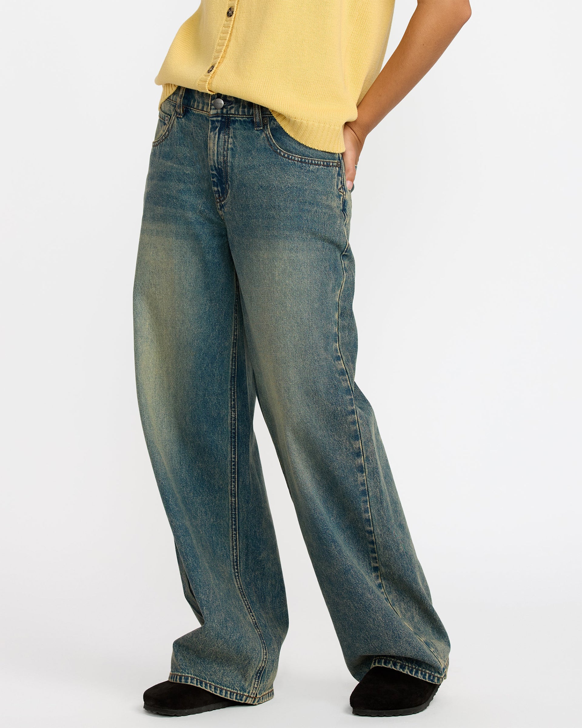 RVCA Women's Loosey Pant - Dusty Blue Wash