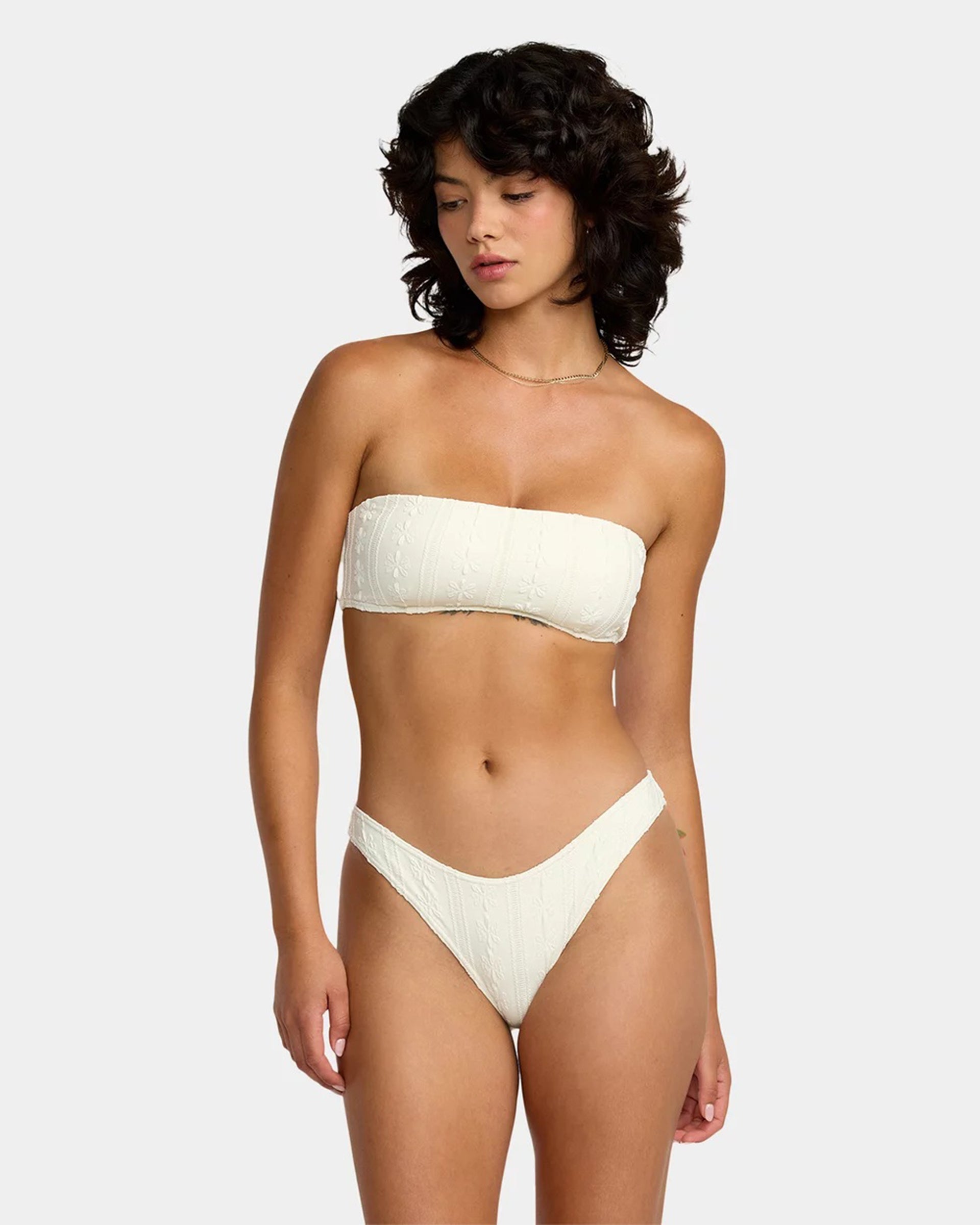 RVCA Women's Sweetness Medium French Bikini Bottom - Vanilla Latte