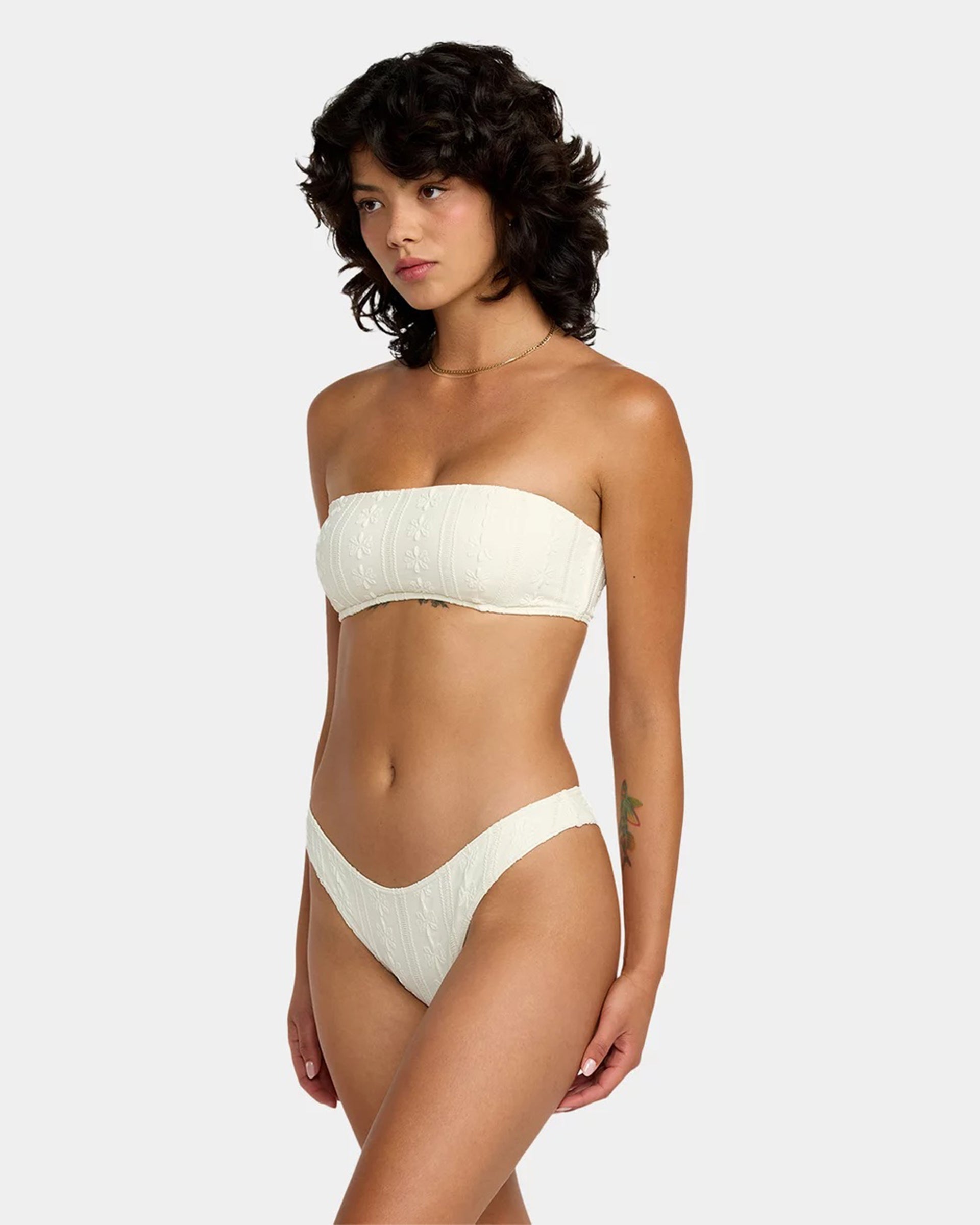 RVCA Women's Sweetness Medium French Bikini Bottom - Vanilla Latte