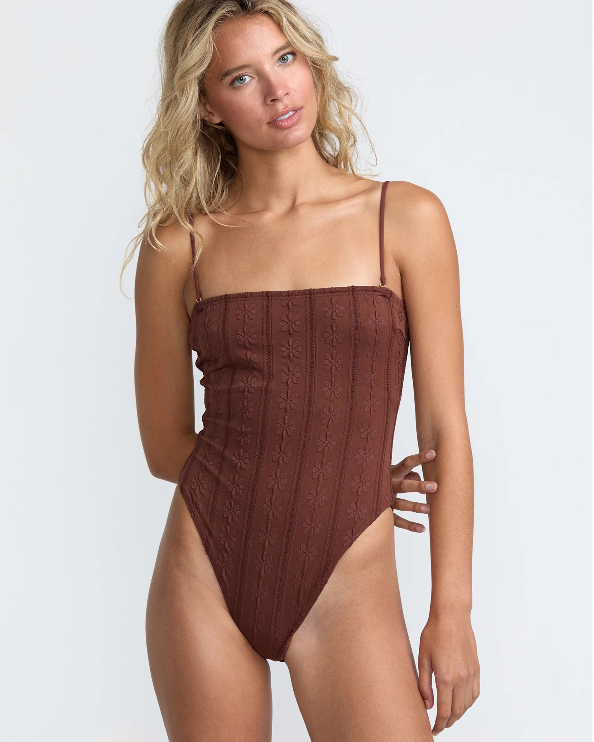 RVCA Women's Sweetness Tubular One Piece Swimsuit - Mocha
