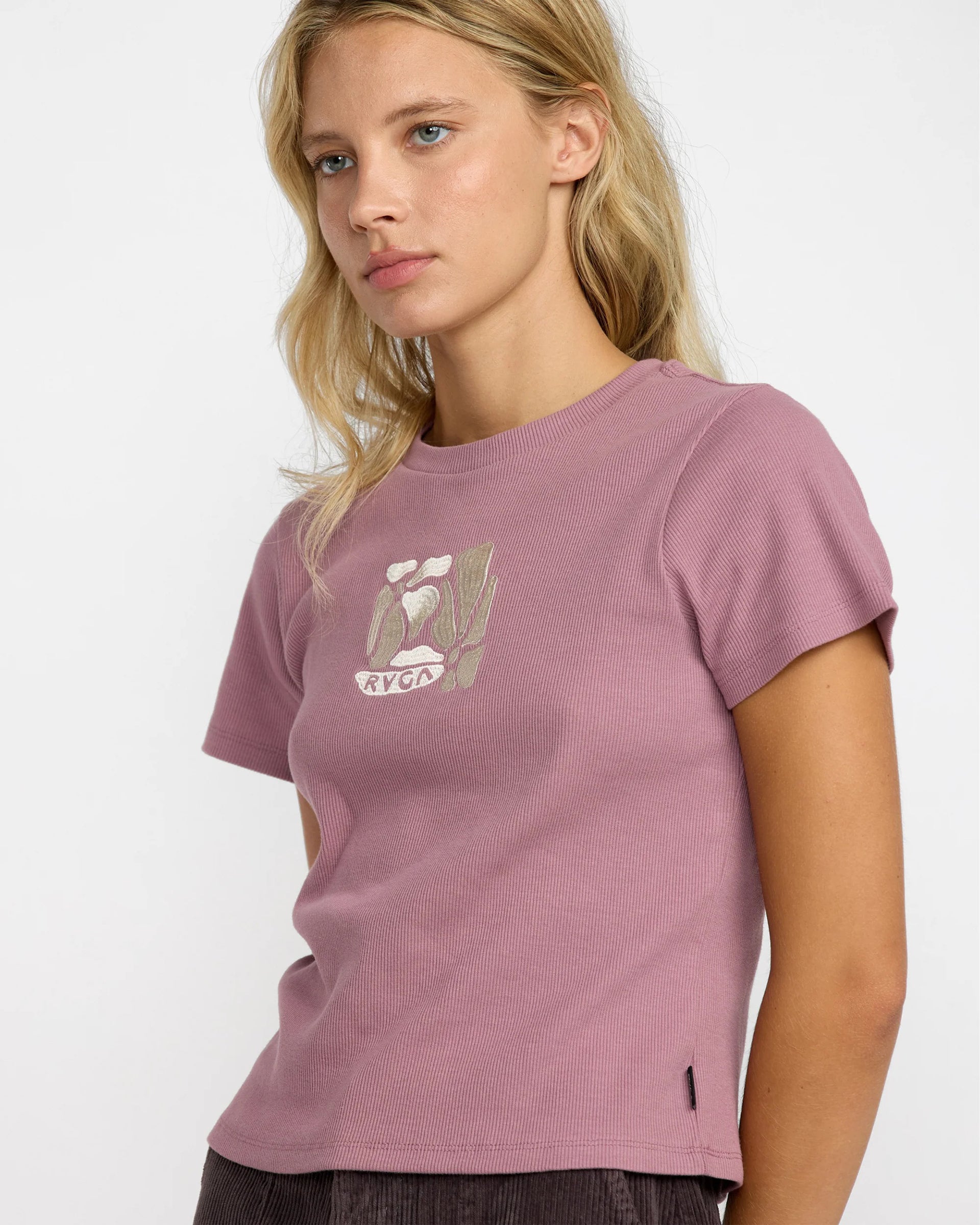 RVCA Women's That Balance Baby Tee - Winter Orchid