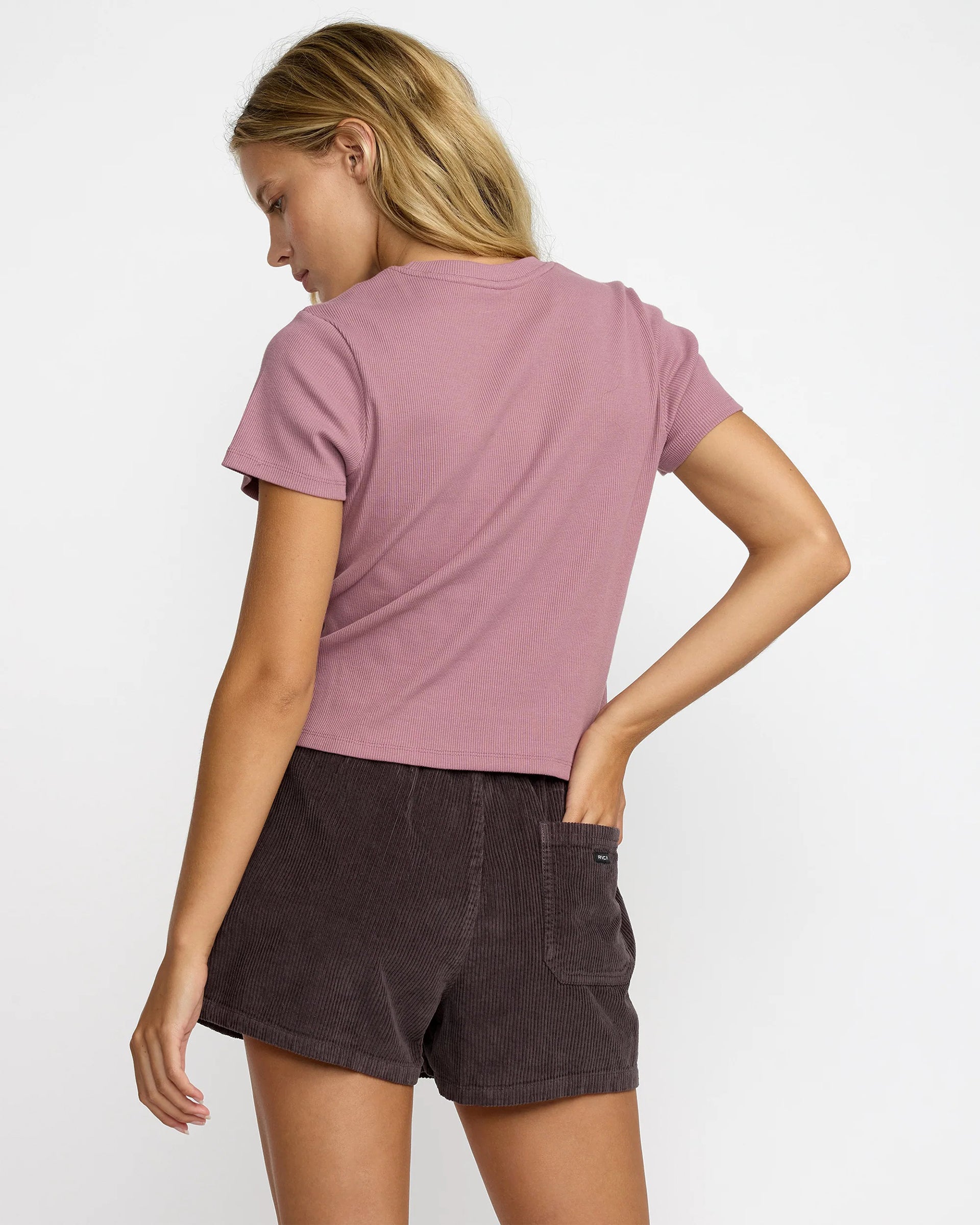 RVCA Women's That Balance Baby Tee - Winter Orchid