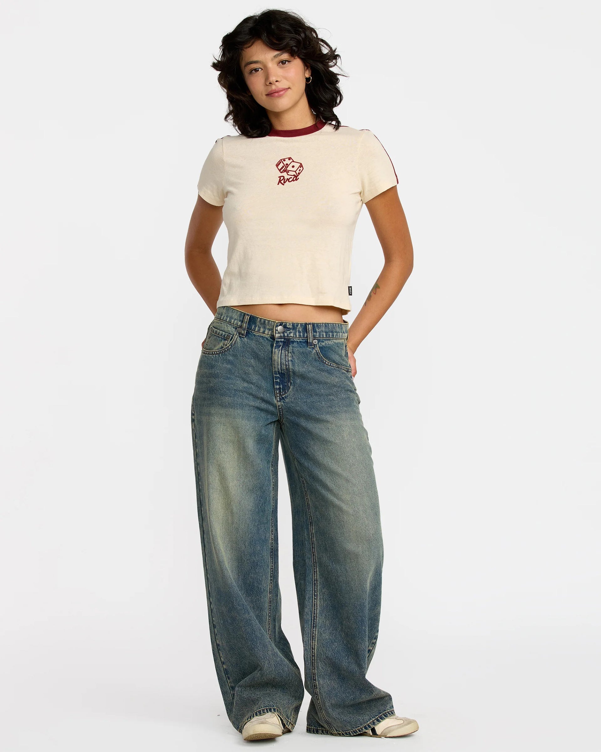 RVCA Women's That Balance Baby Tee - Sand