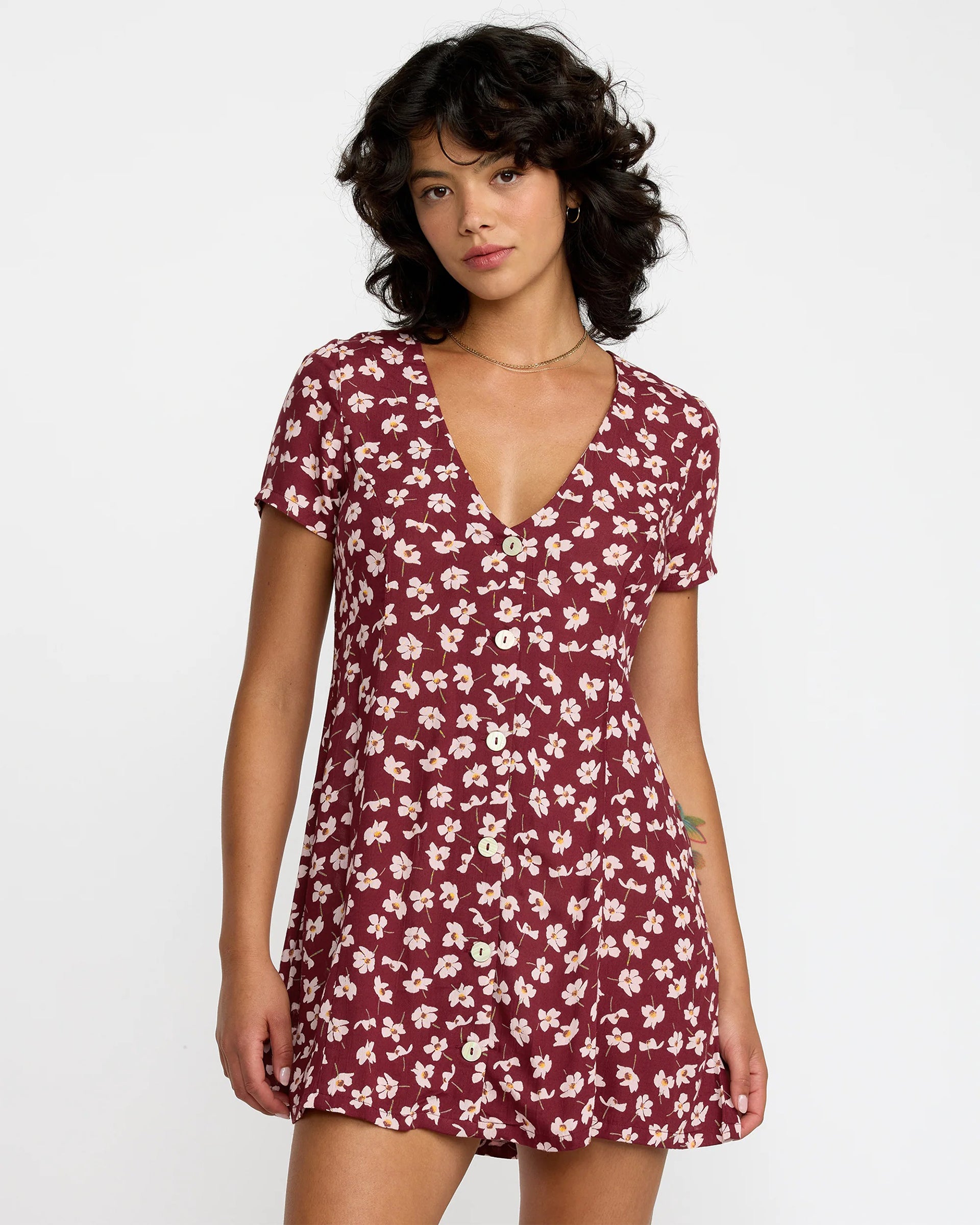 RVCA Women's Understated Dress - Cranberry