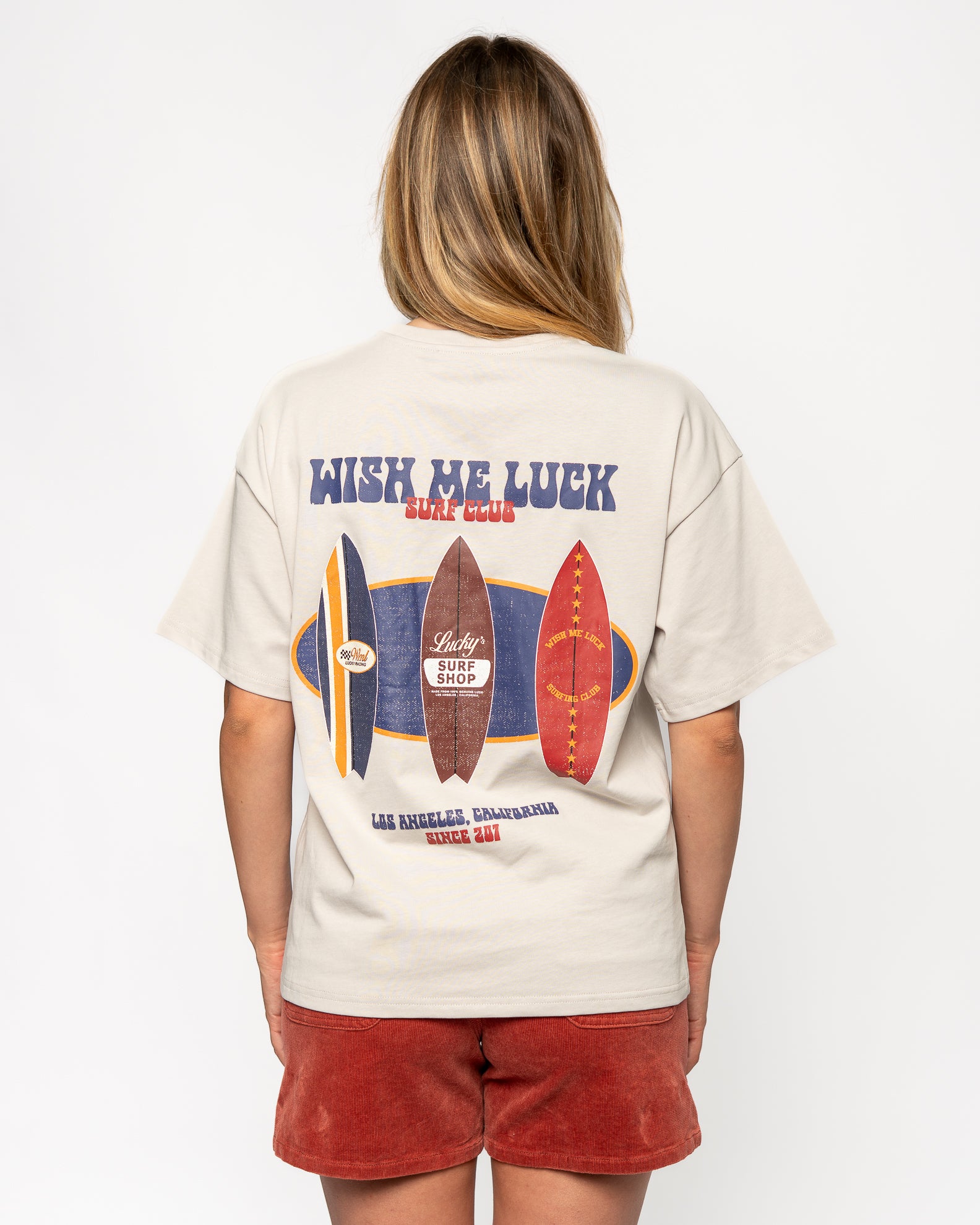 Wish Me Luck Women's Retro Surf Club Short Sleeve T-Shirt - Heather Grey