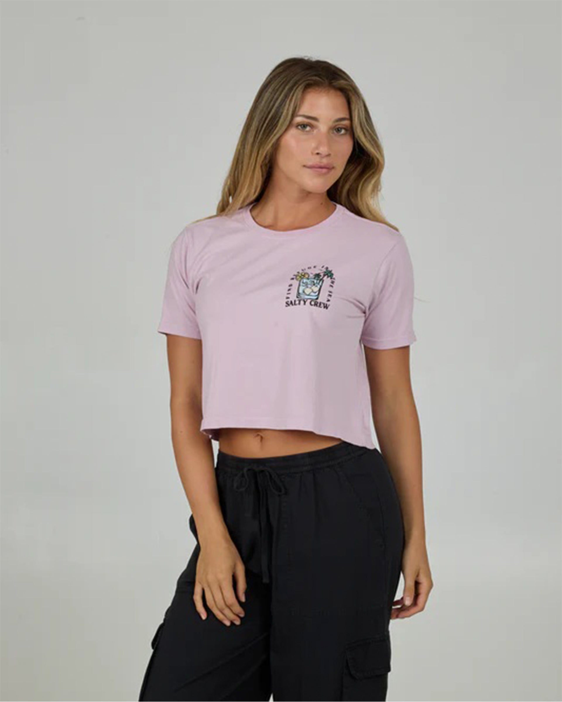 Ocean Spray Crop Tee - Pale Orchid